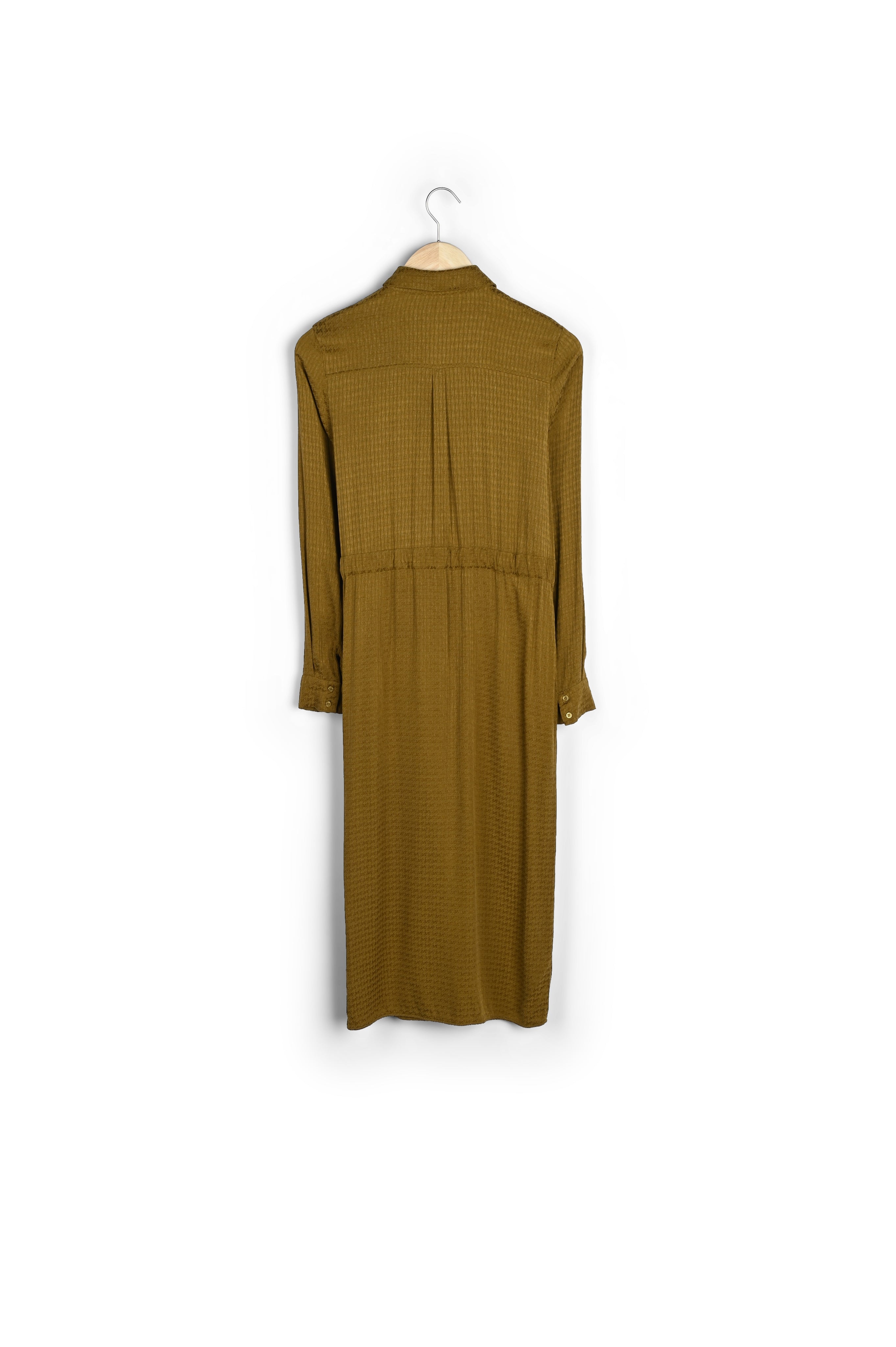 Robe chemise midi en jacquard bronze Sylvie Faume - seconde main