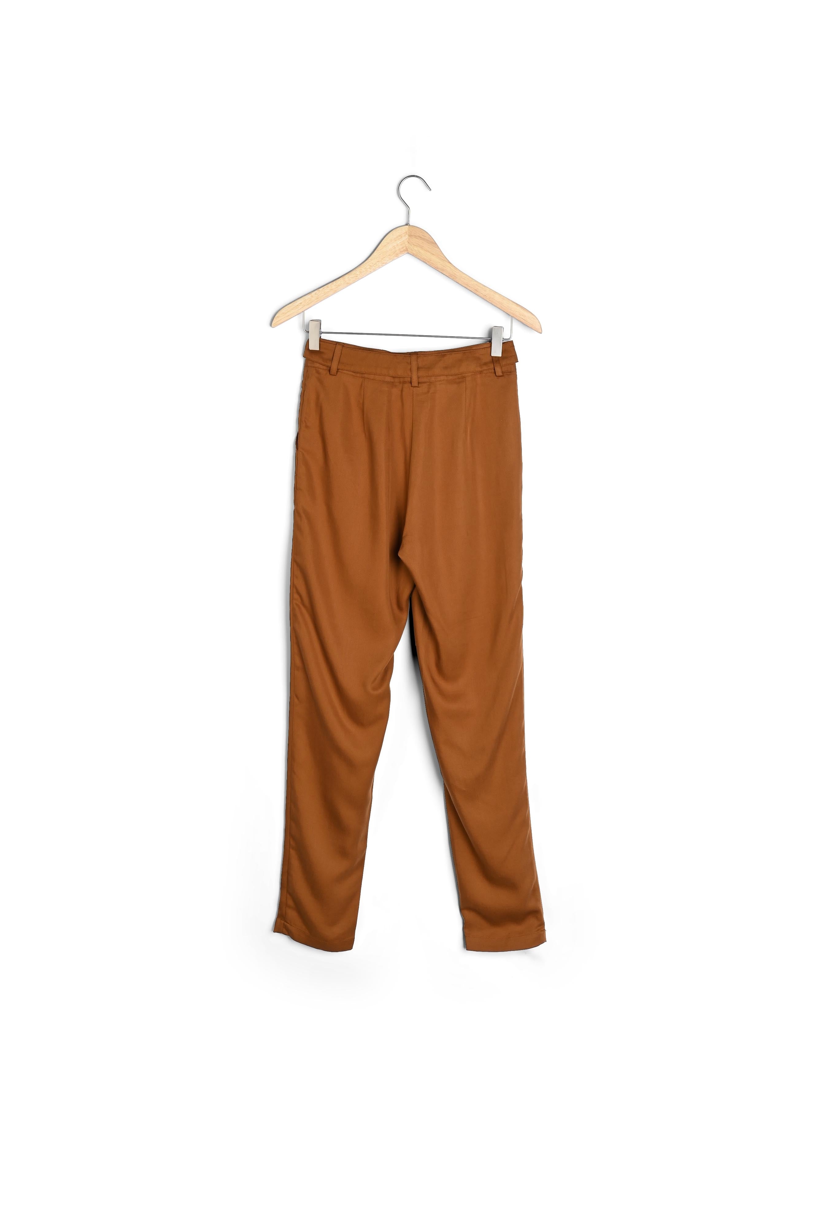 Pantalon chino en tencel caramel Issel Faume - seconde main