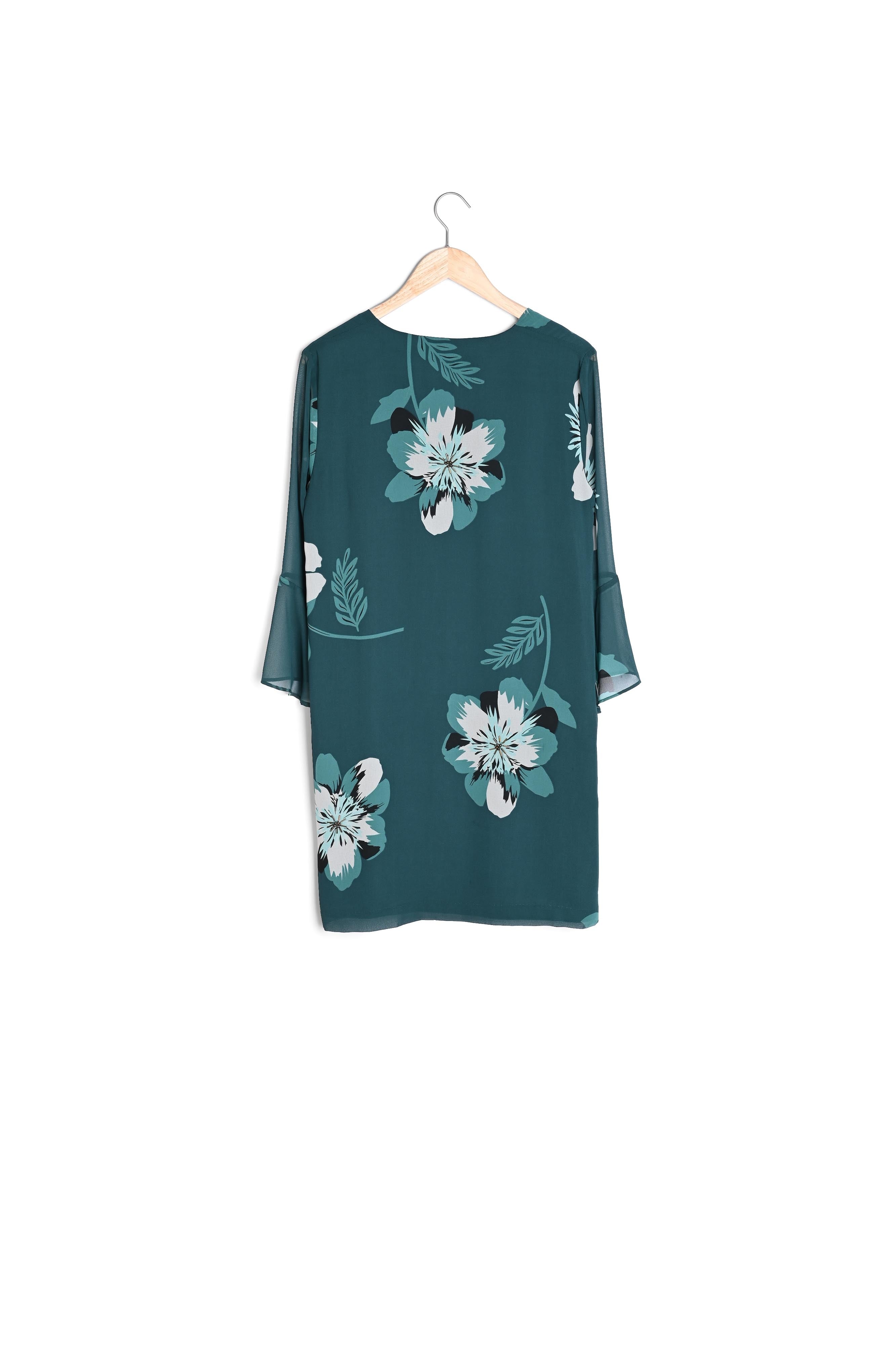 Robe vert foncé imprimé fleuri Astrid Faume - seconde main