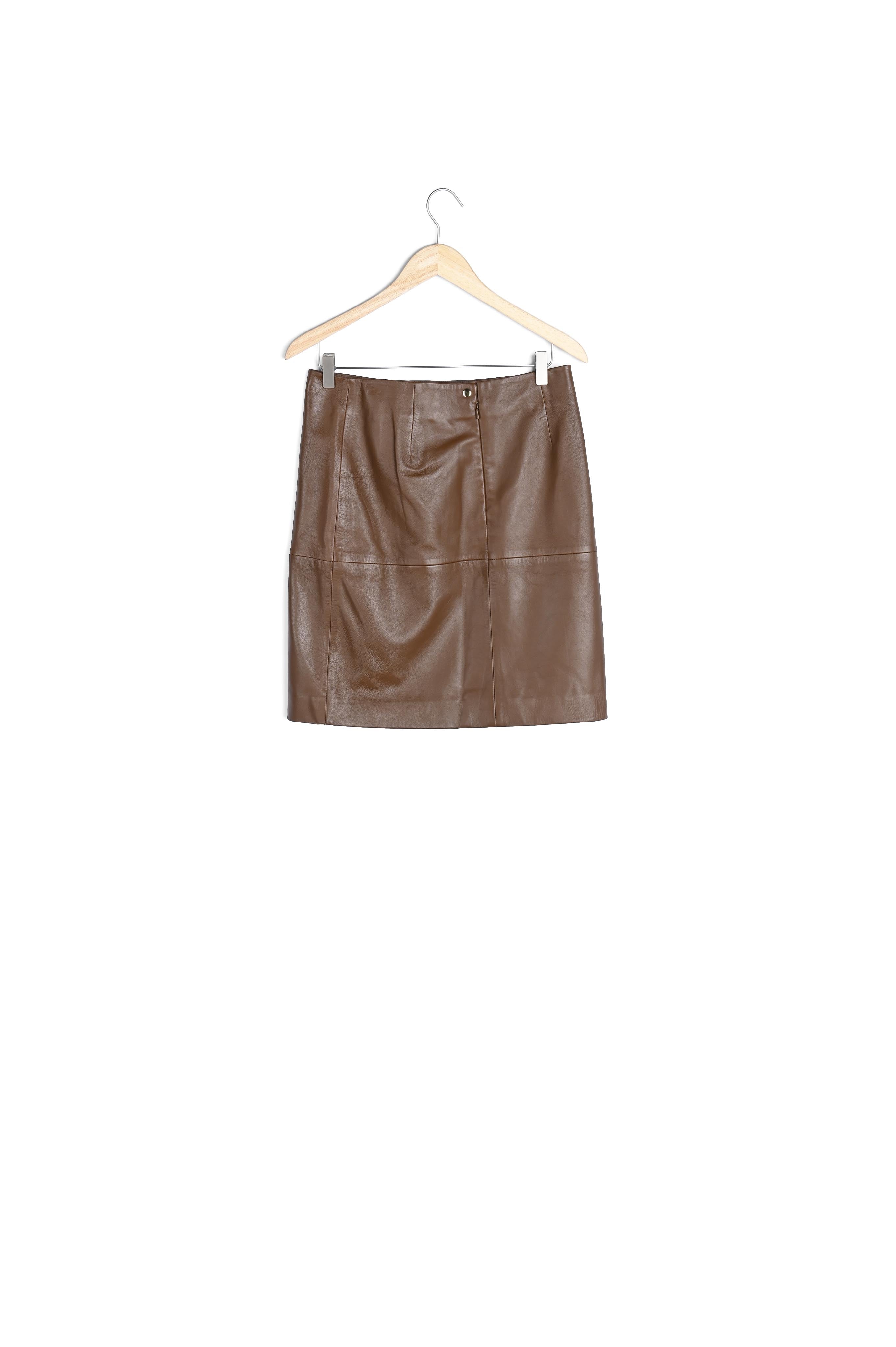 Jupe en cuir havane Bossa Faume - seconde main