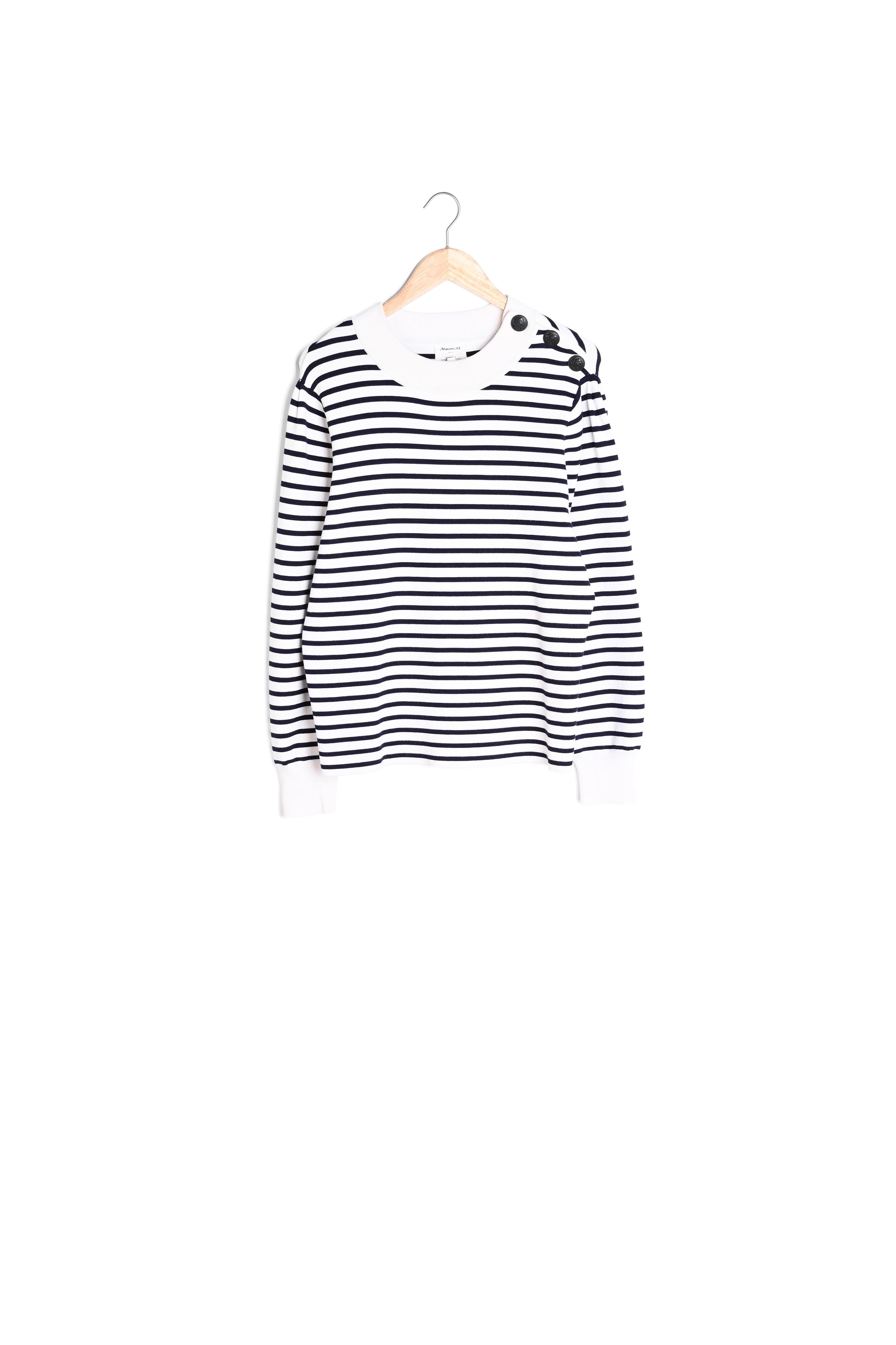 Marinière en viscose responsable blanche et bleue Telma Faume - seconde main