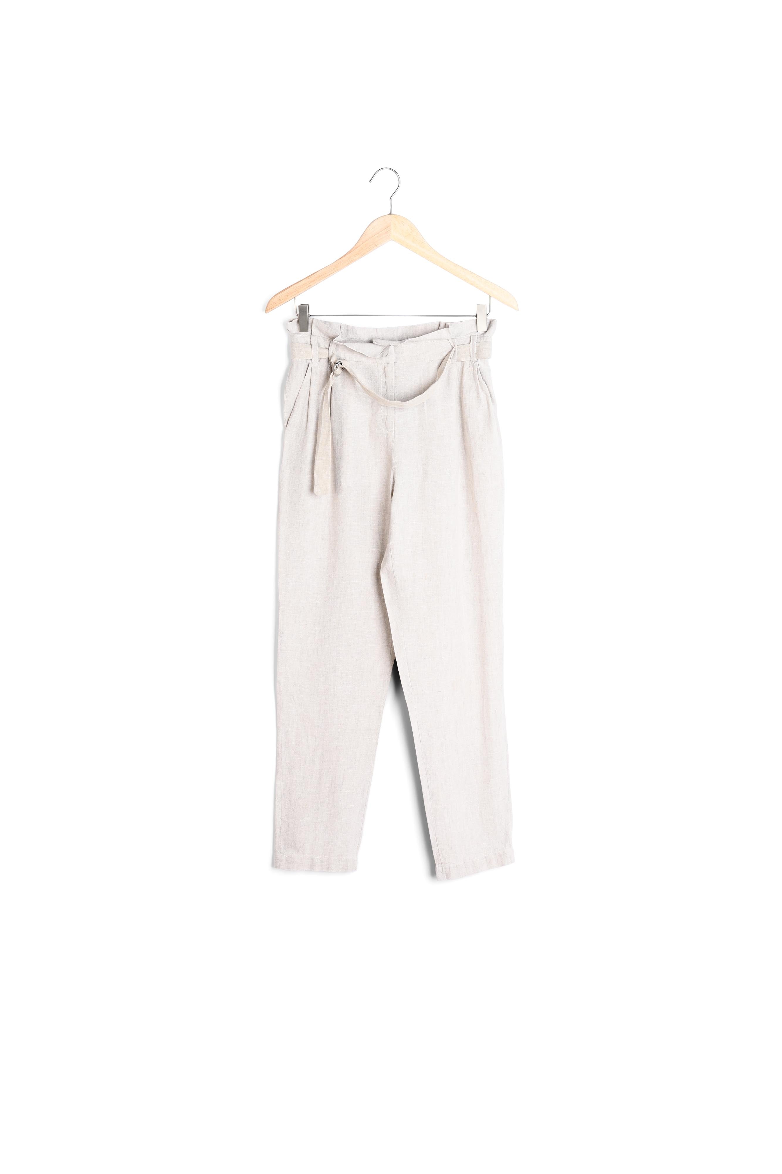 Pantalon chino en lin responsable beige Sirene Faume - seconde main