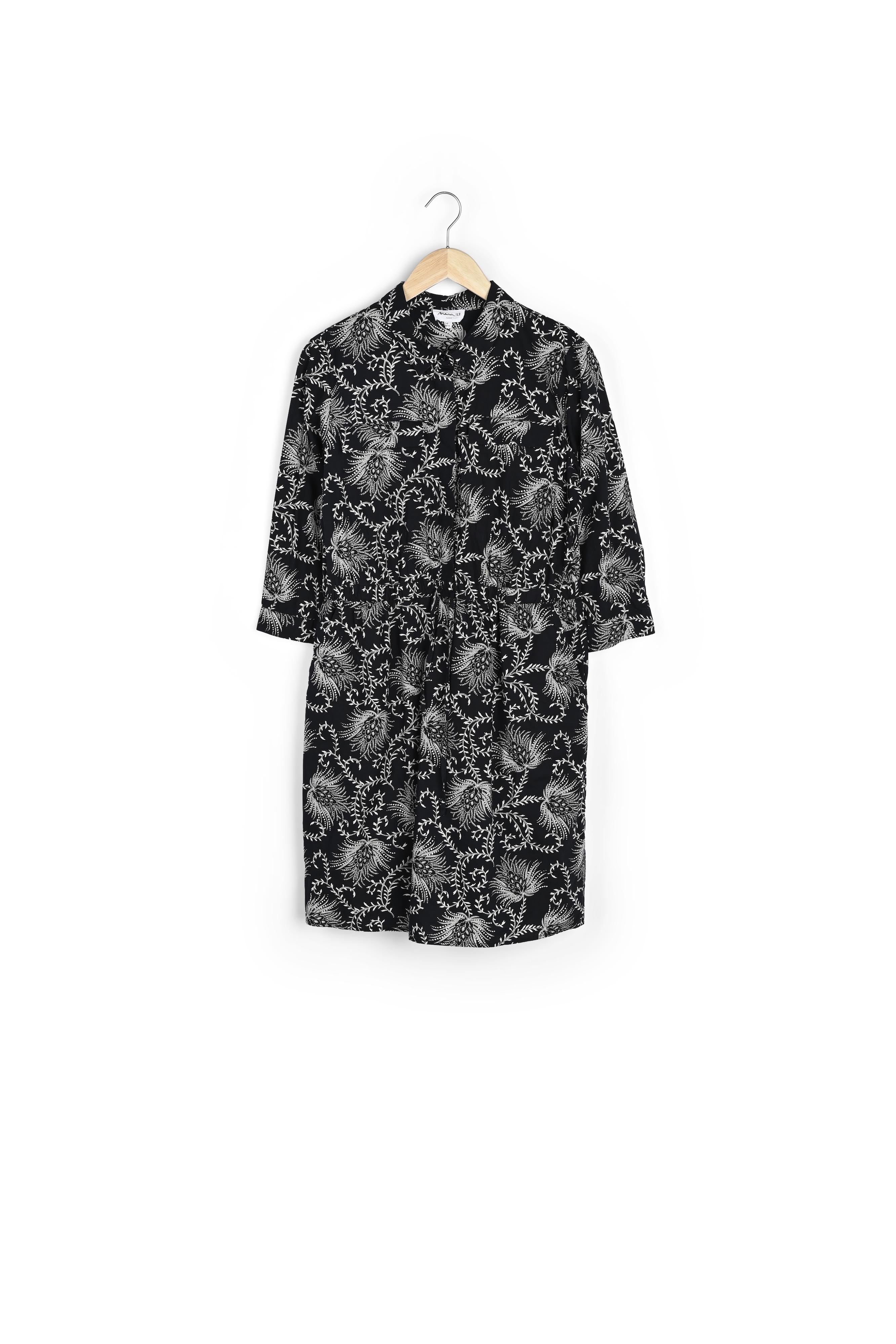 Robe en coton imprimé noir et blanc Suzie Faume - seconde main