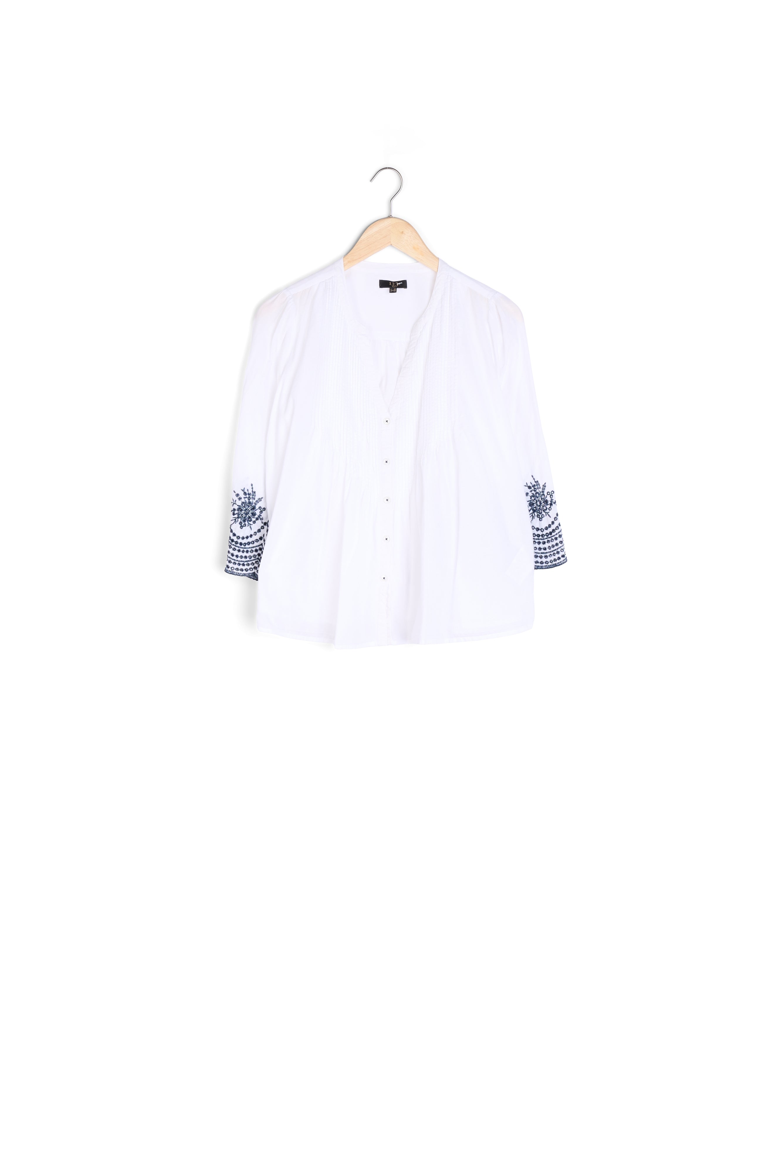 Blouse blanche broderie anglaise Valia Faume - seconde main