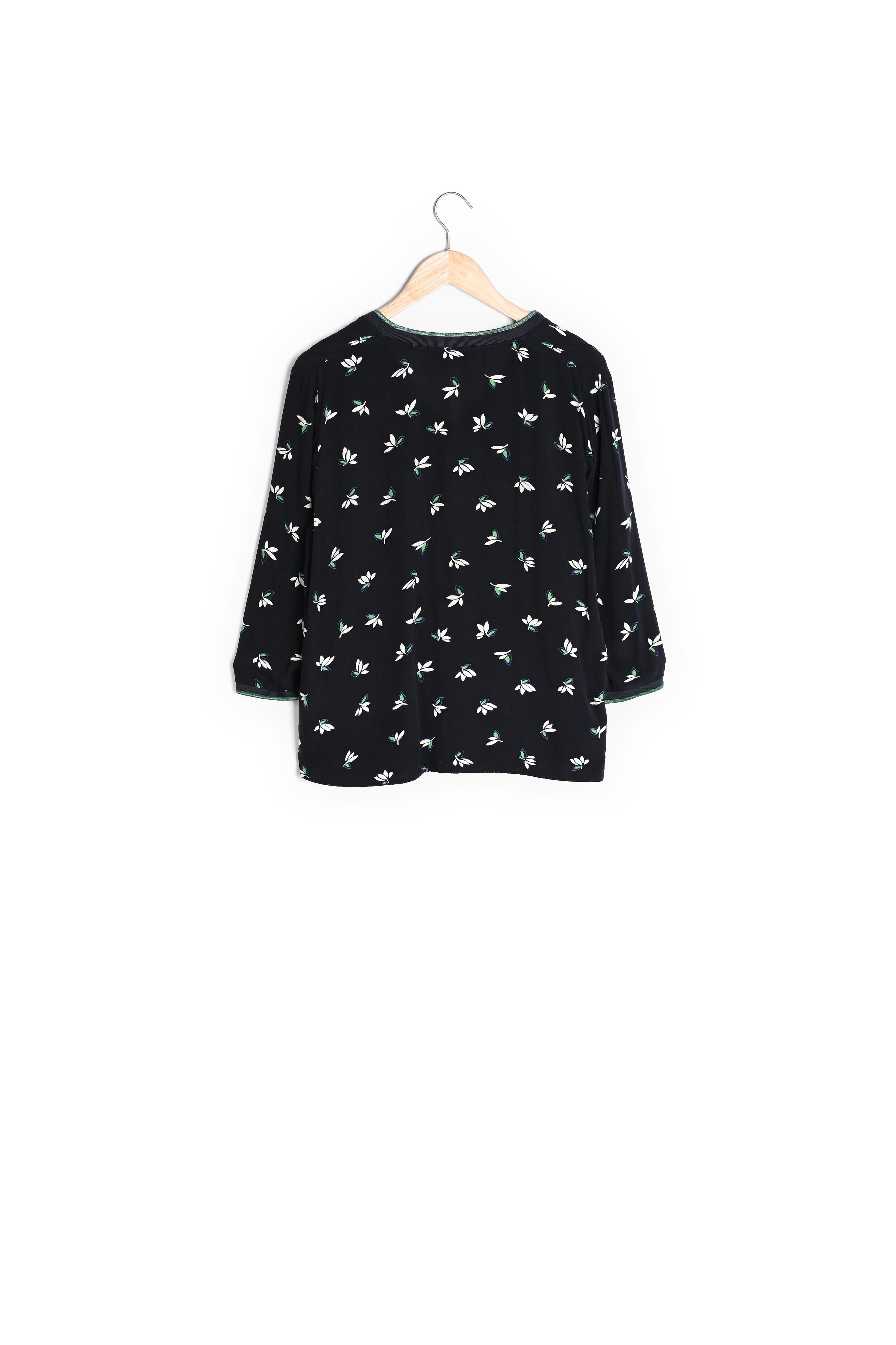 Blouse marine imprimé fleuri Varna Faume - seconde main