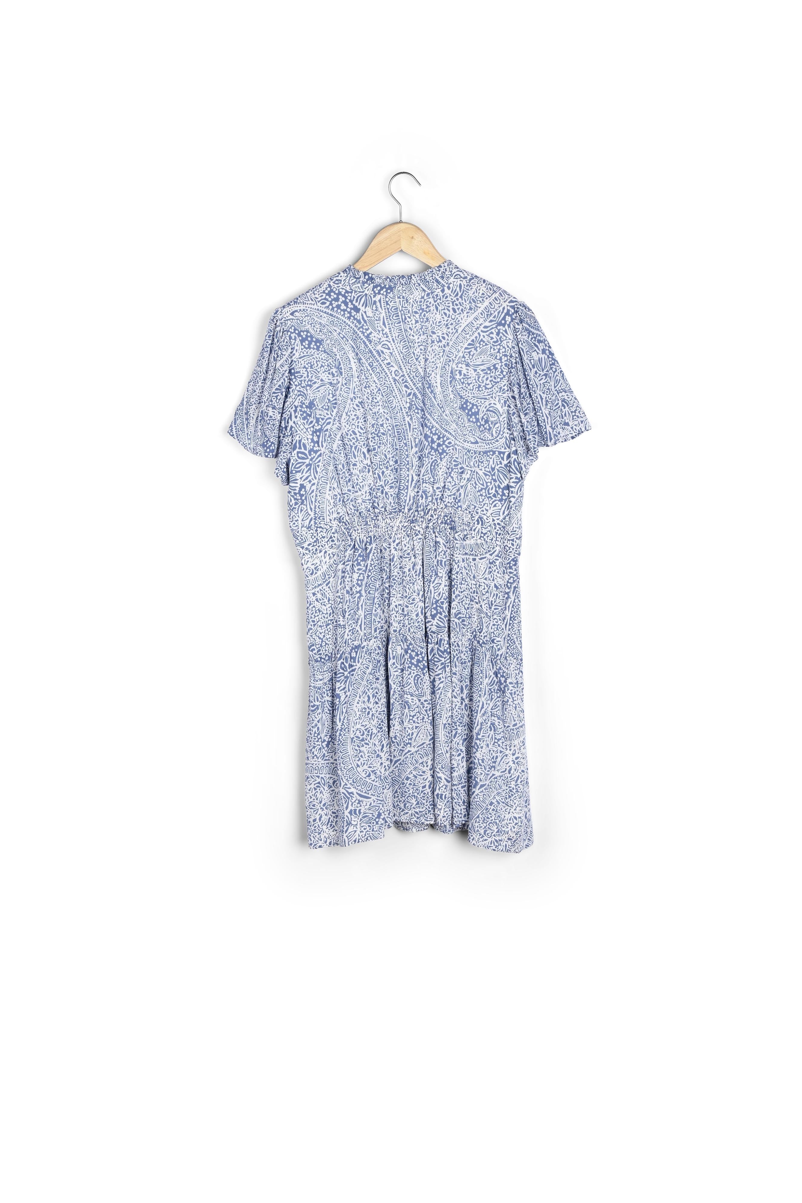 Robe courte imprimée bleu ciel Leonie Faume - seconde main