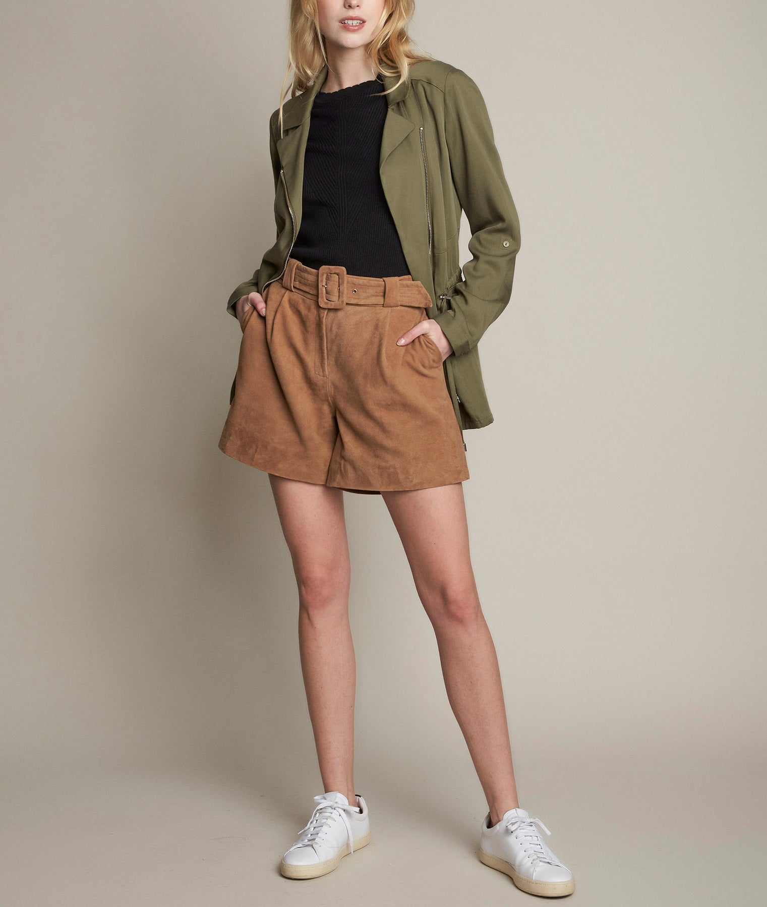 Short en cuir velours Imani Faume - seconde main