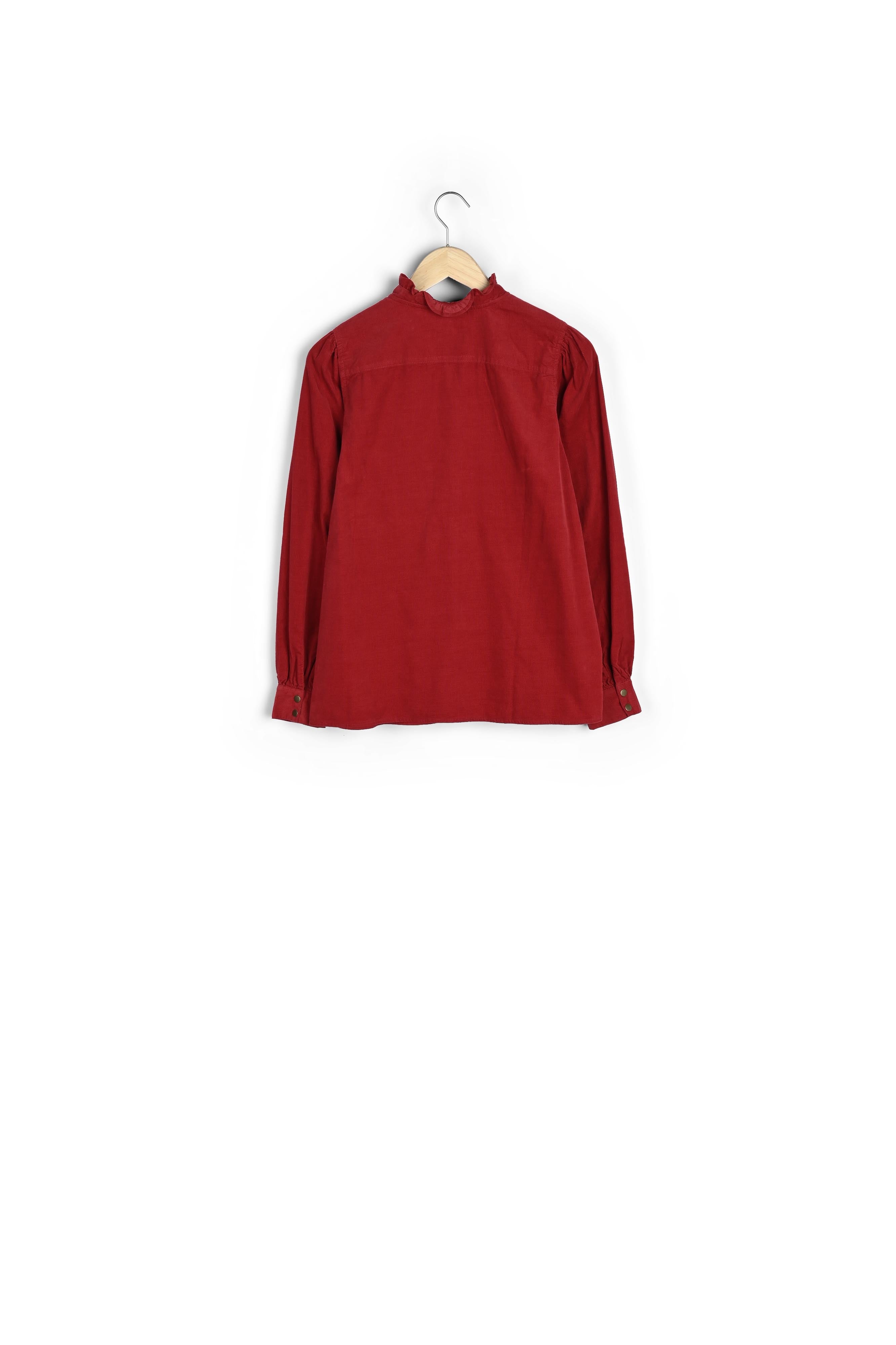 Surchemise rouge en velours Jeraldine Faume - seconde main