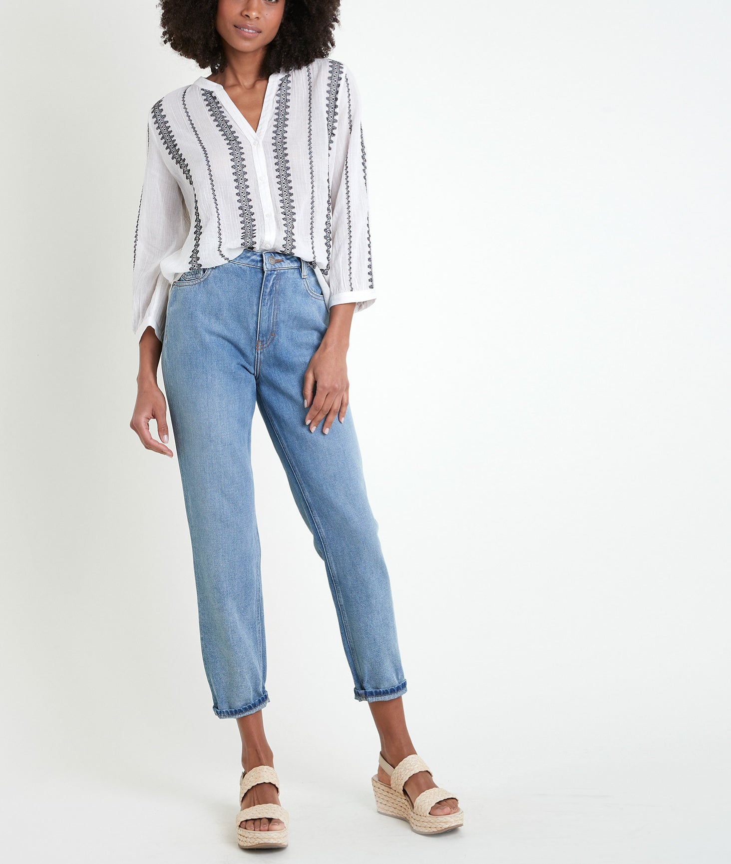 Blouse écrue en coton brodé Tahiti Faume - seconde main