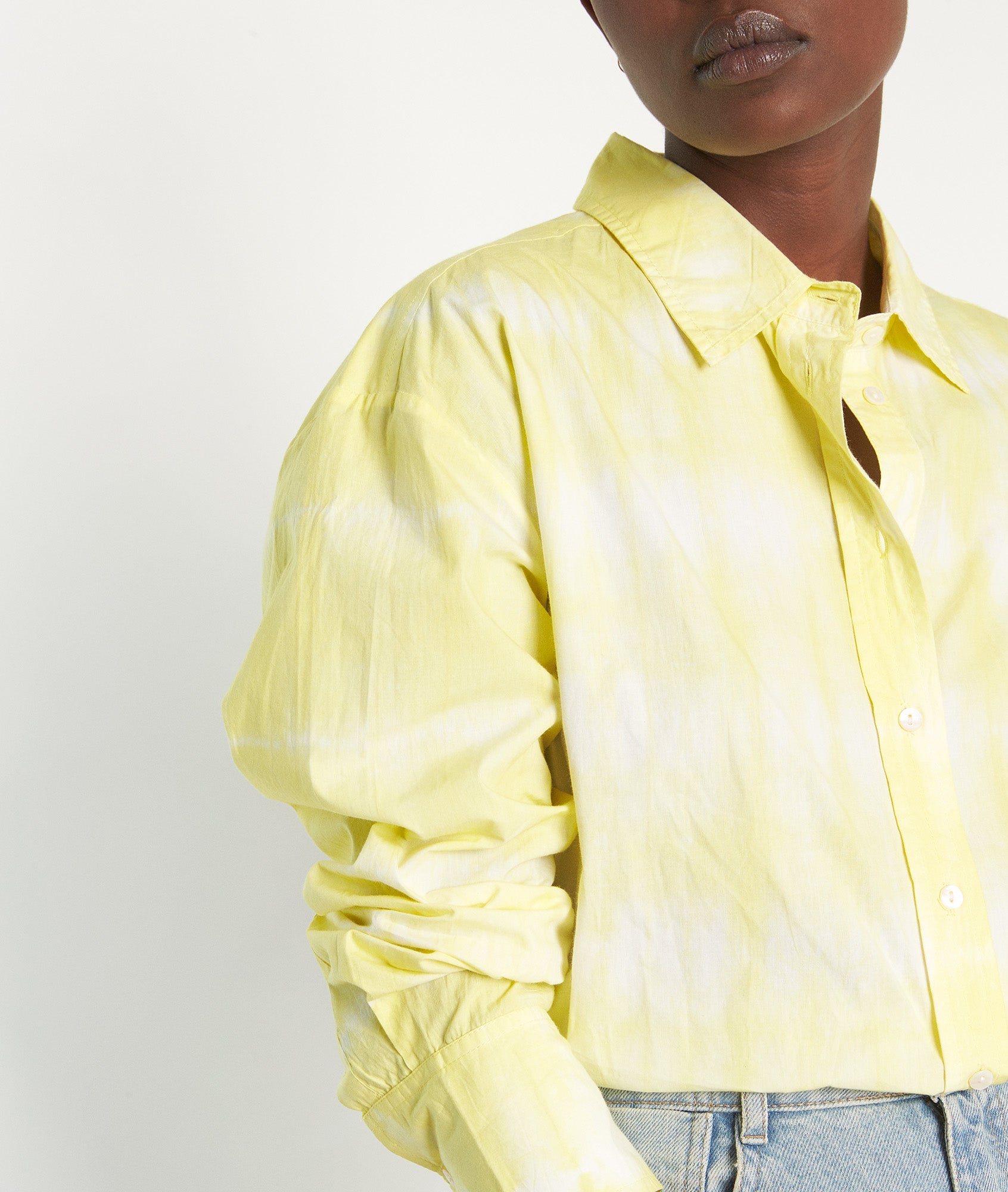 Chemisier tie and dye en coton citron Loren Faume - seconde main