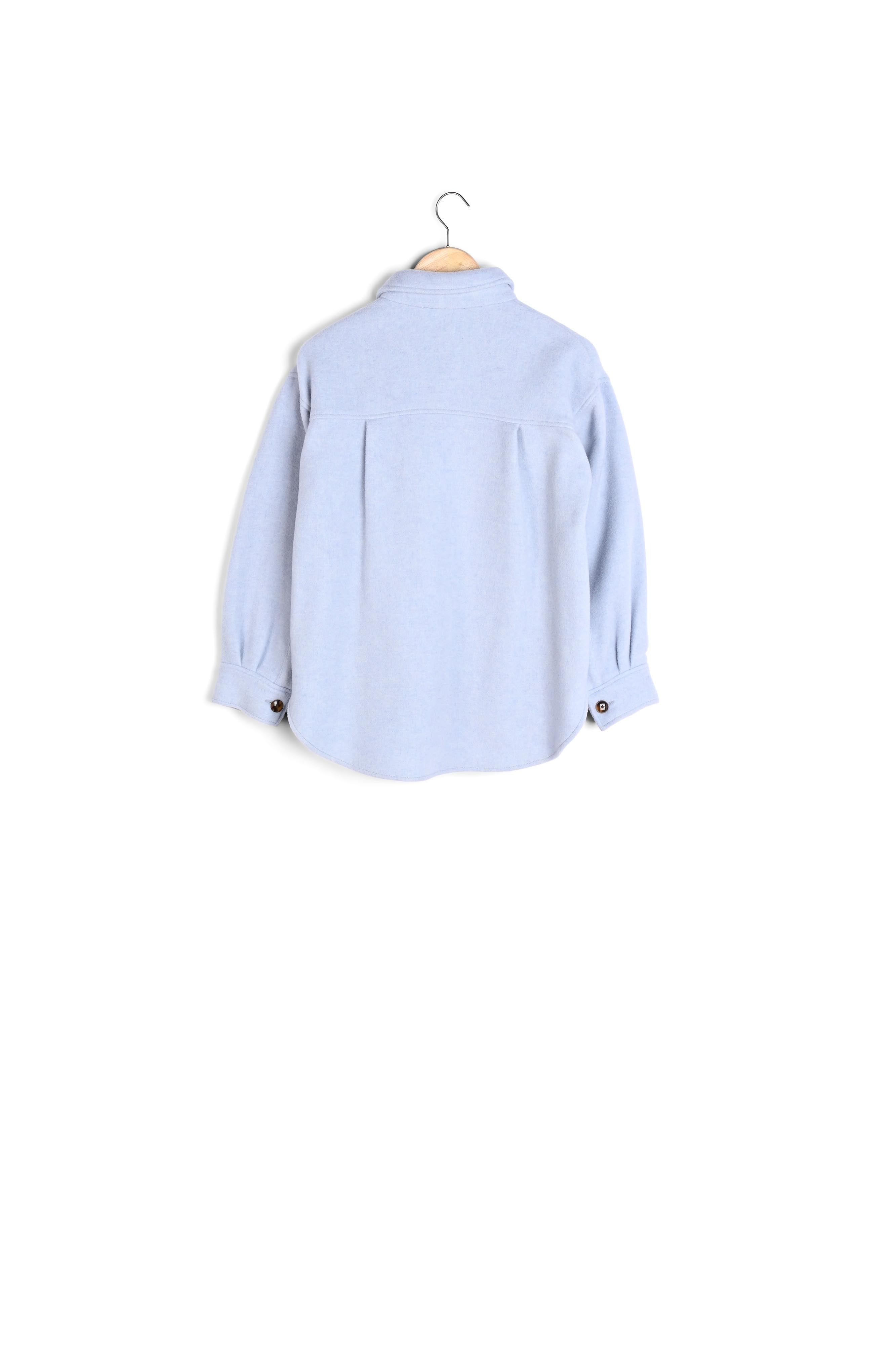 Surchemise en coton et laine XXL bleu ciel Rita Faume - seconde main