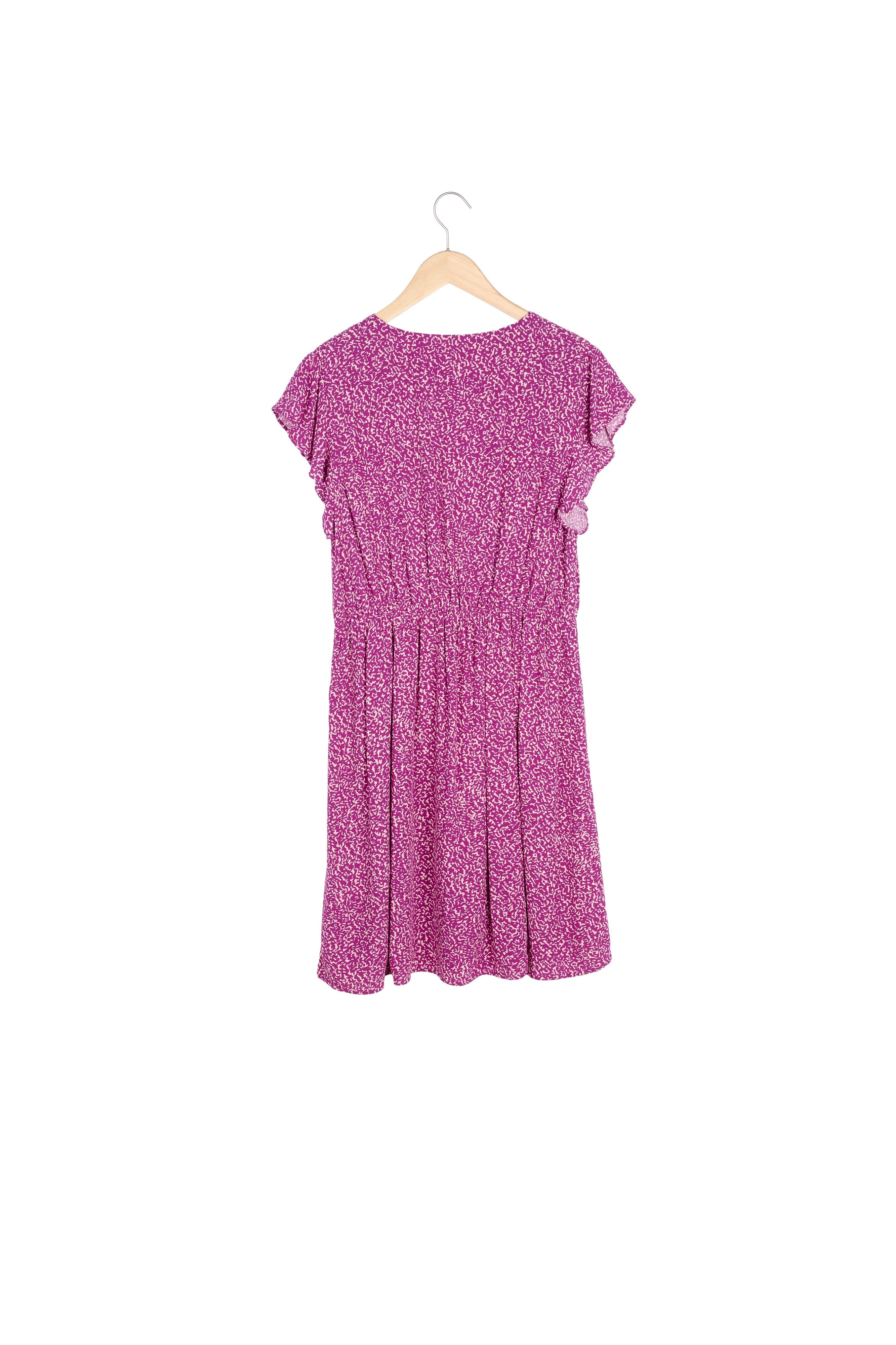 Robe courte fluide imprimée fuchsia Selma Faume - seconde main