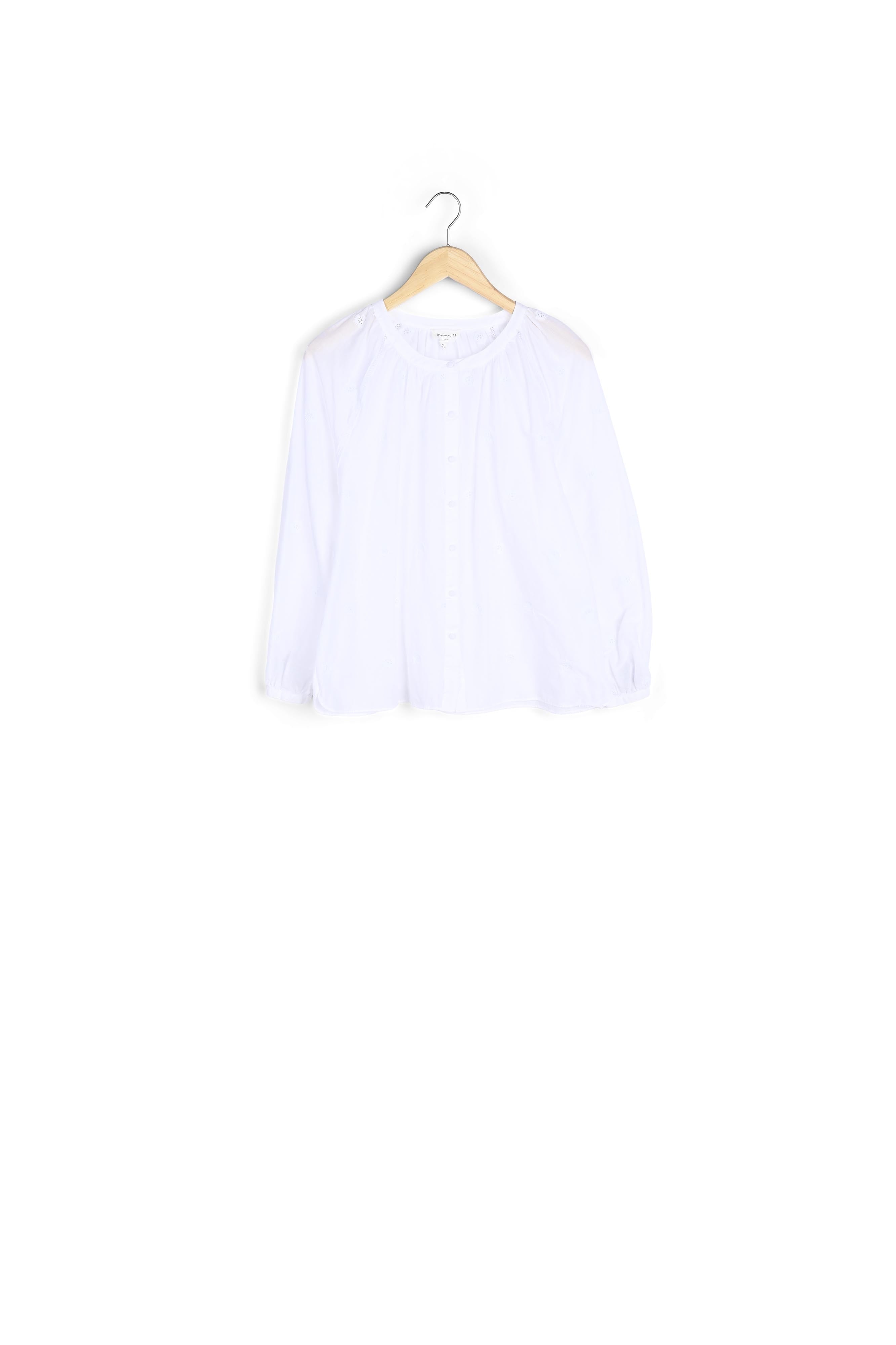 blouse blanche en broderie anglaise Maina Faume - seconde main