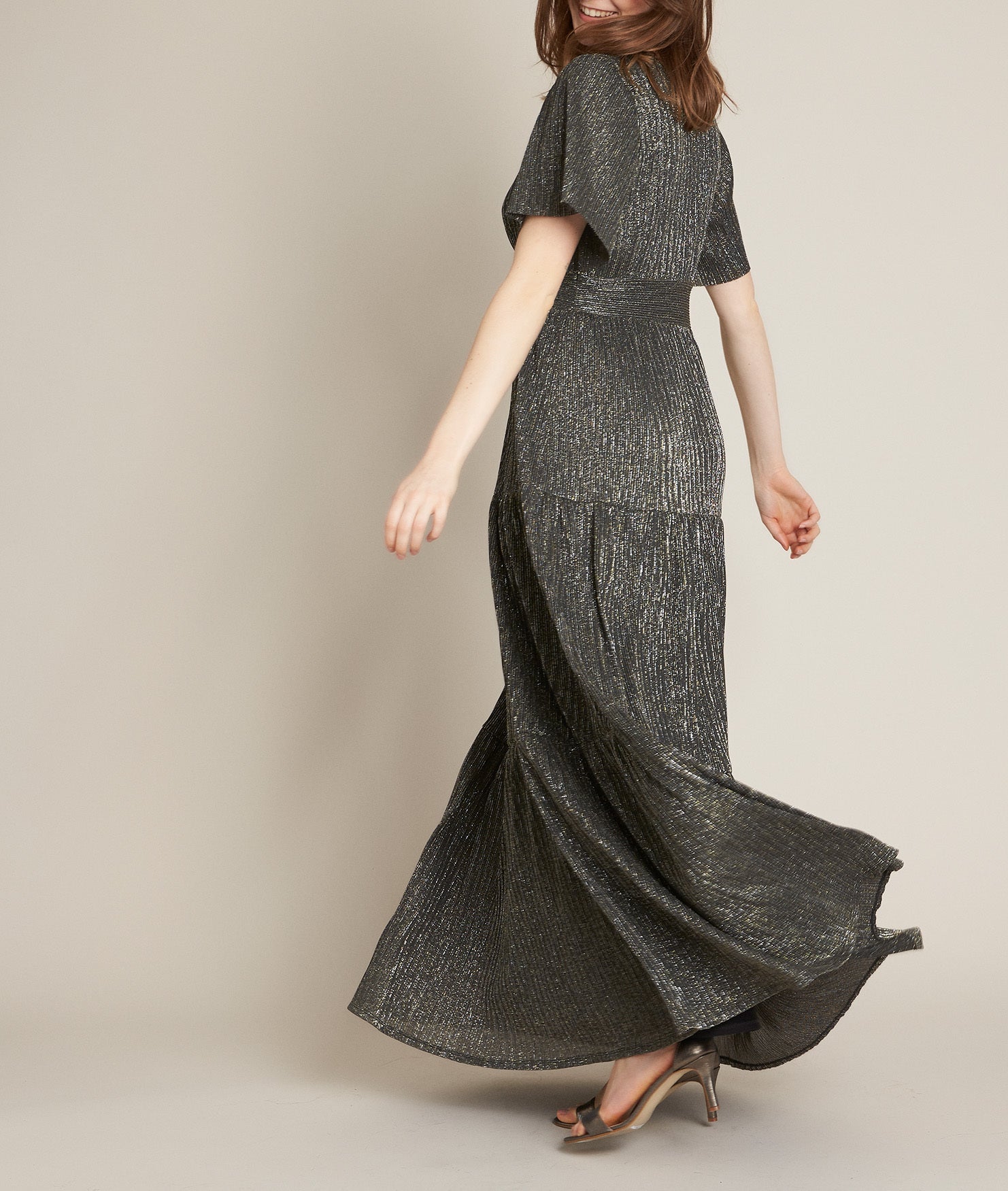 Robe longue lurex Chantal Faume - seconde main