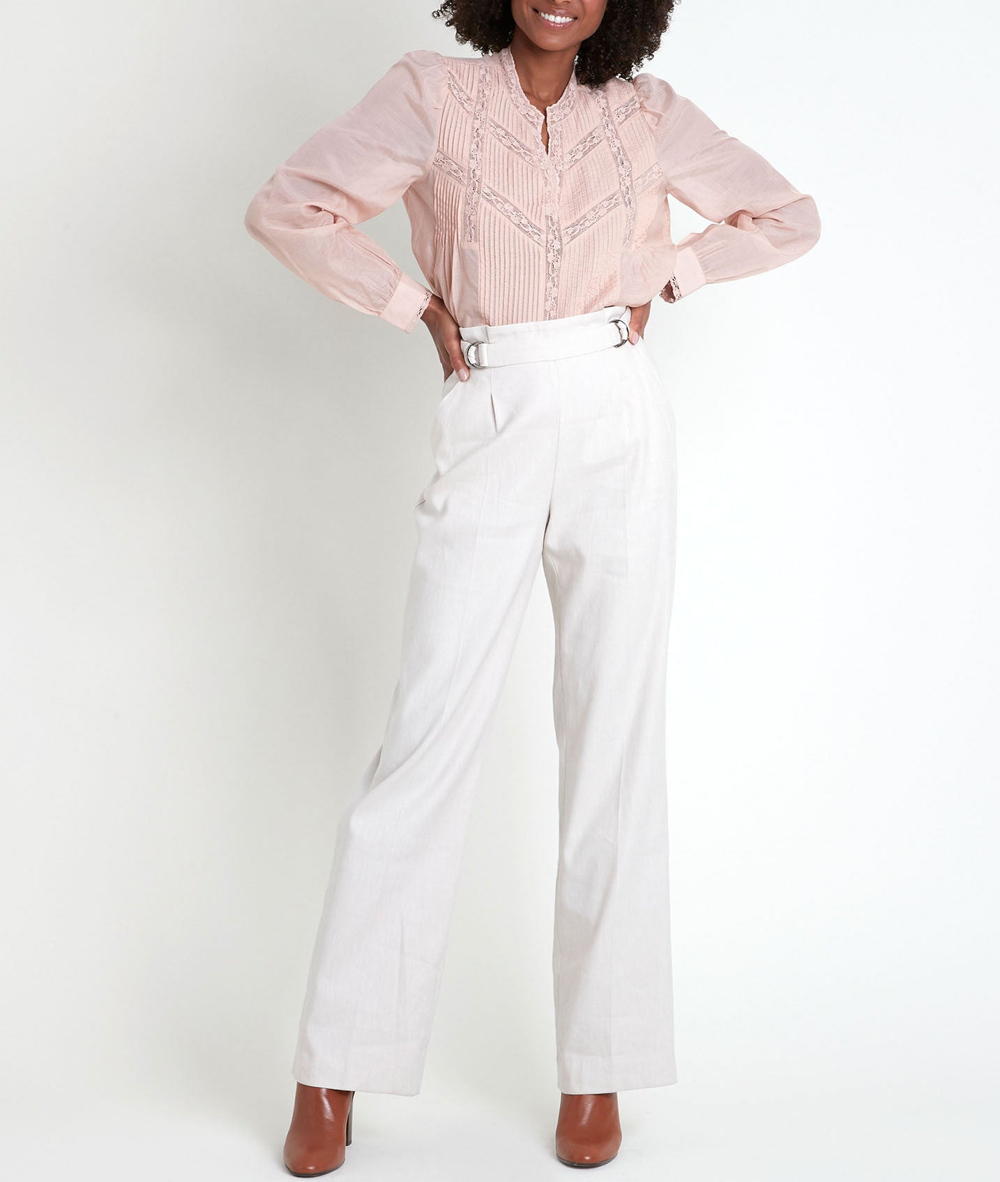 Blouse poudre en dentelle Tara Faume - seconde main