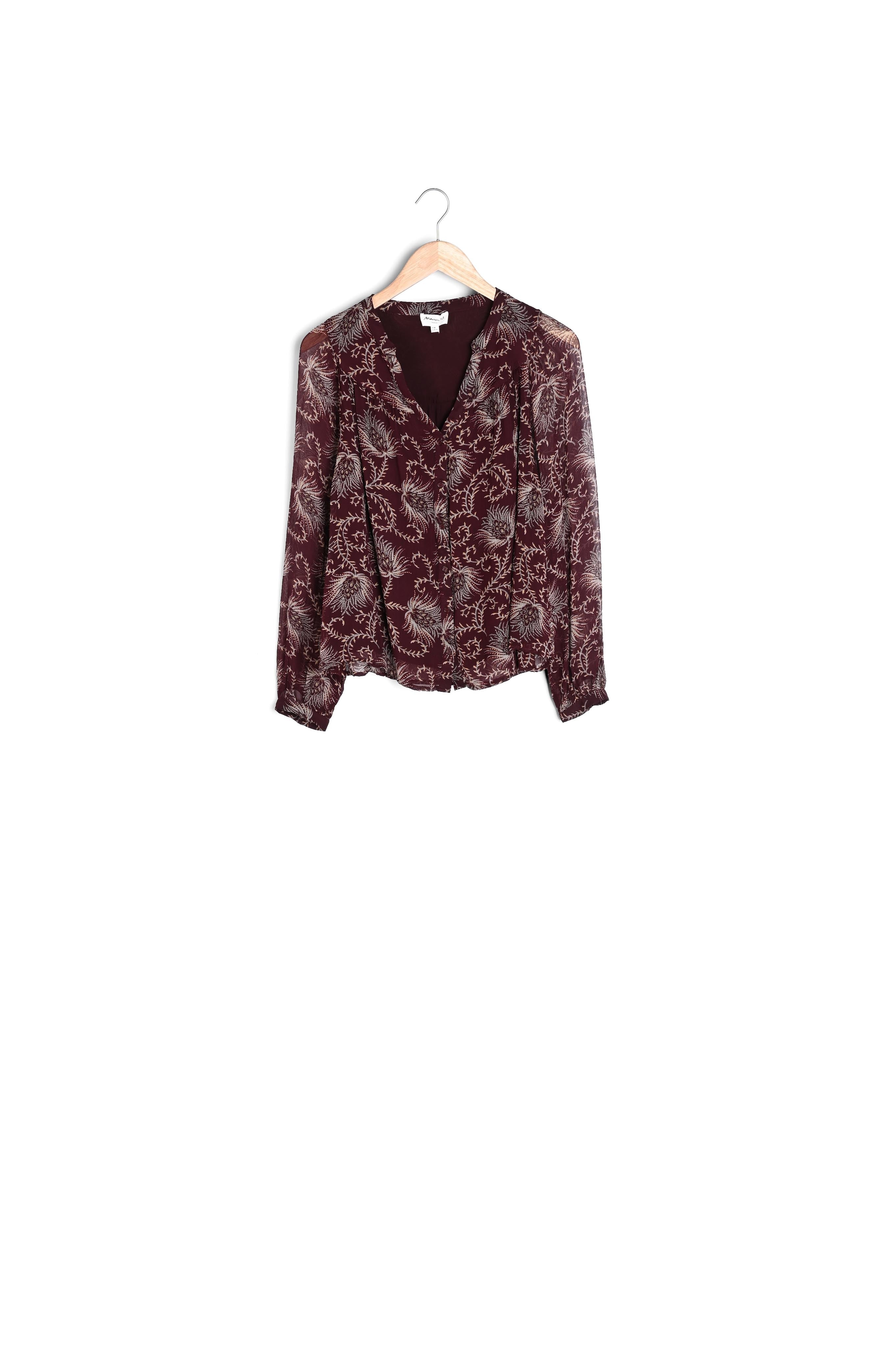 Blouse fluide imprimée bordeaux Anne Faume - seconde main