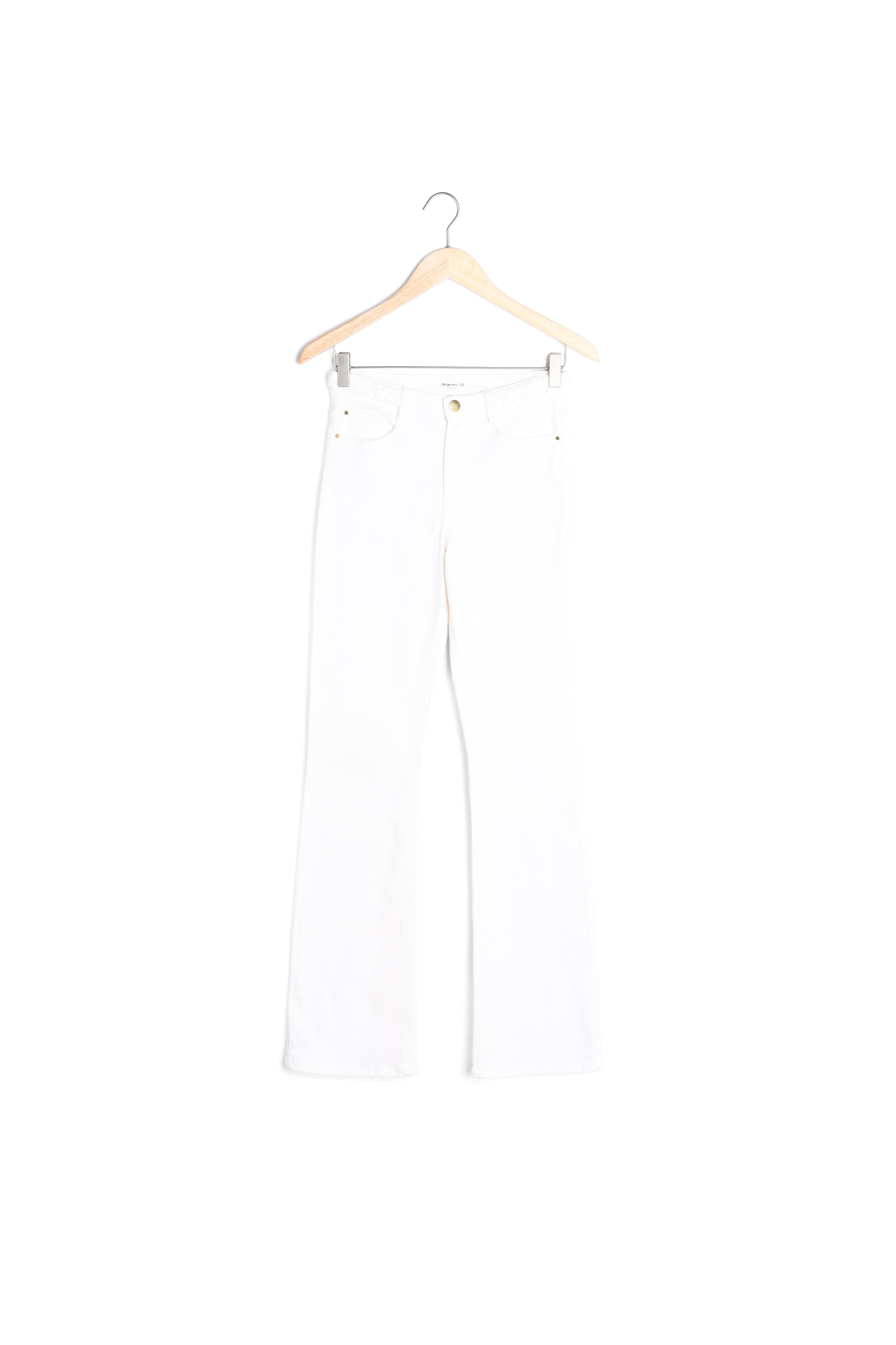 Le Vintage flare : jean tressé écru Saphir Faume - seconde main