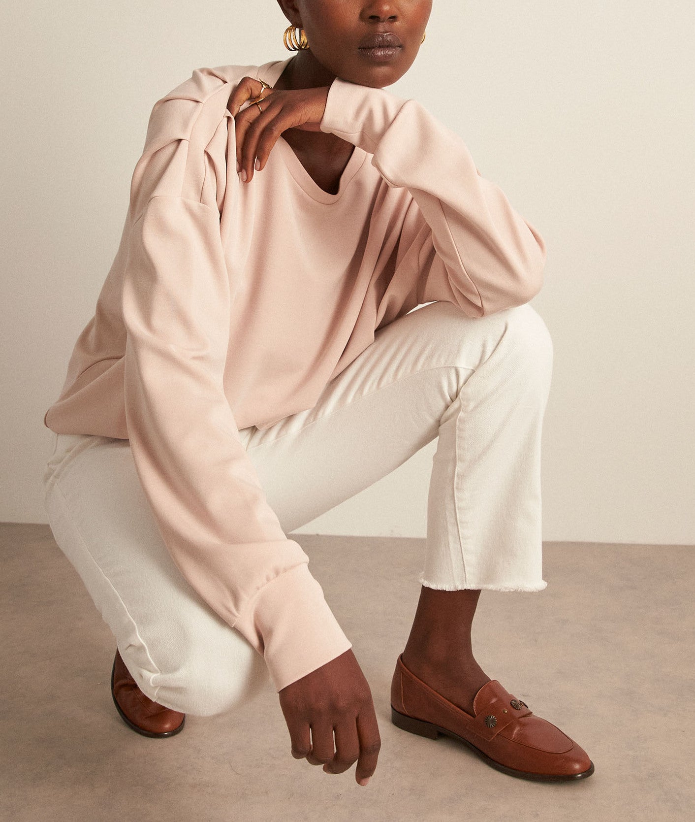 Sweat-shirt léger à épaulettes poudre Fire Faume - seconde main