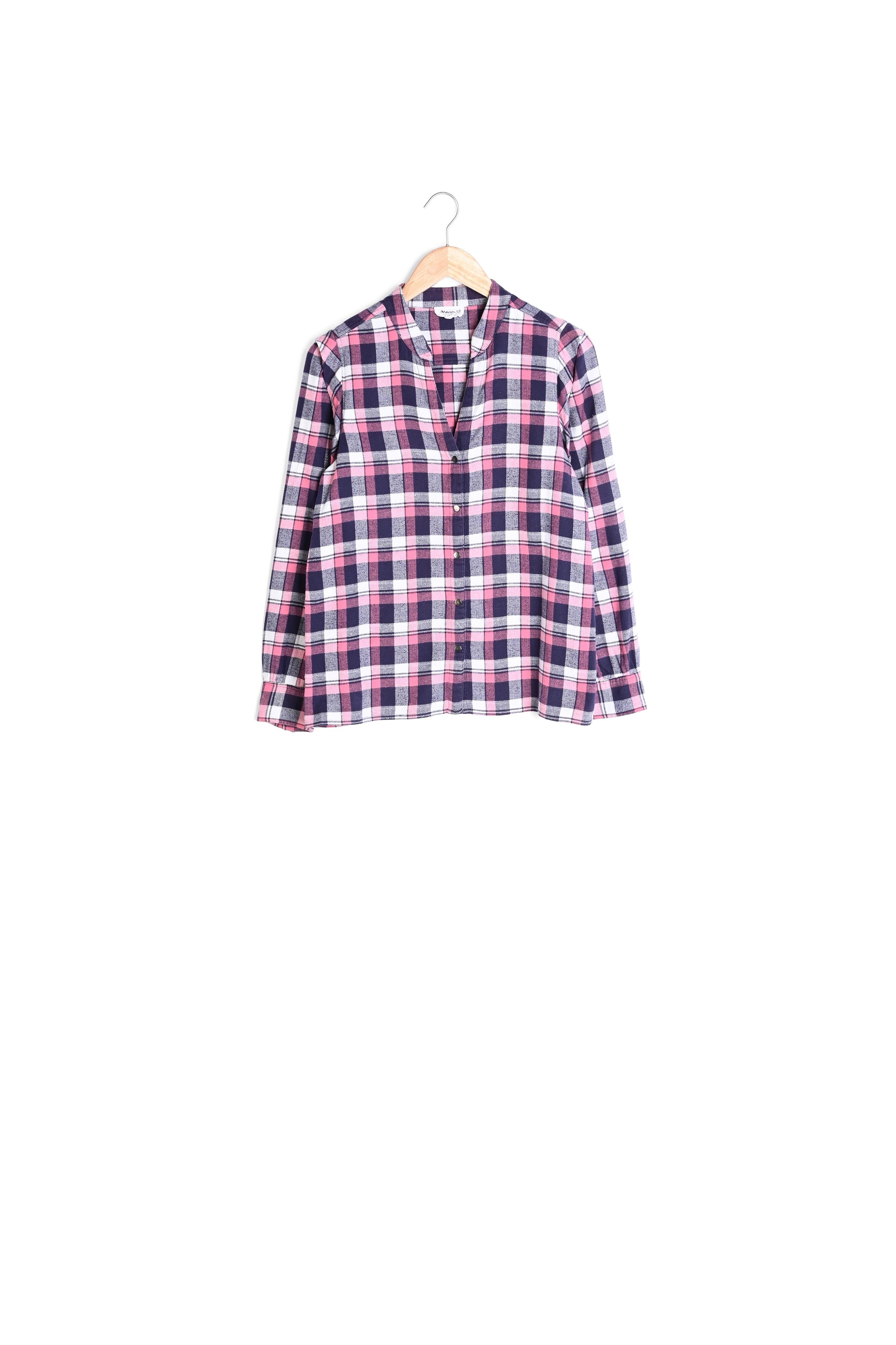 Chemise en coton à carreaux marine et rose Adam Faume - seconde main