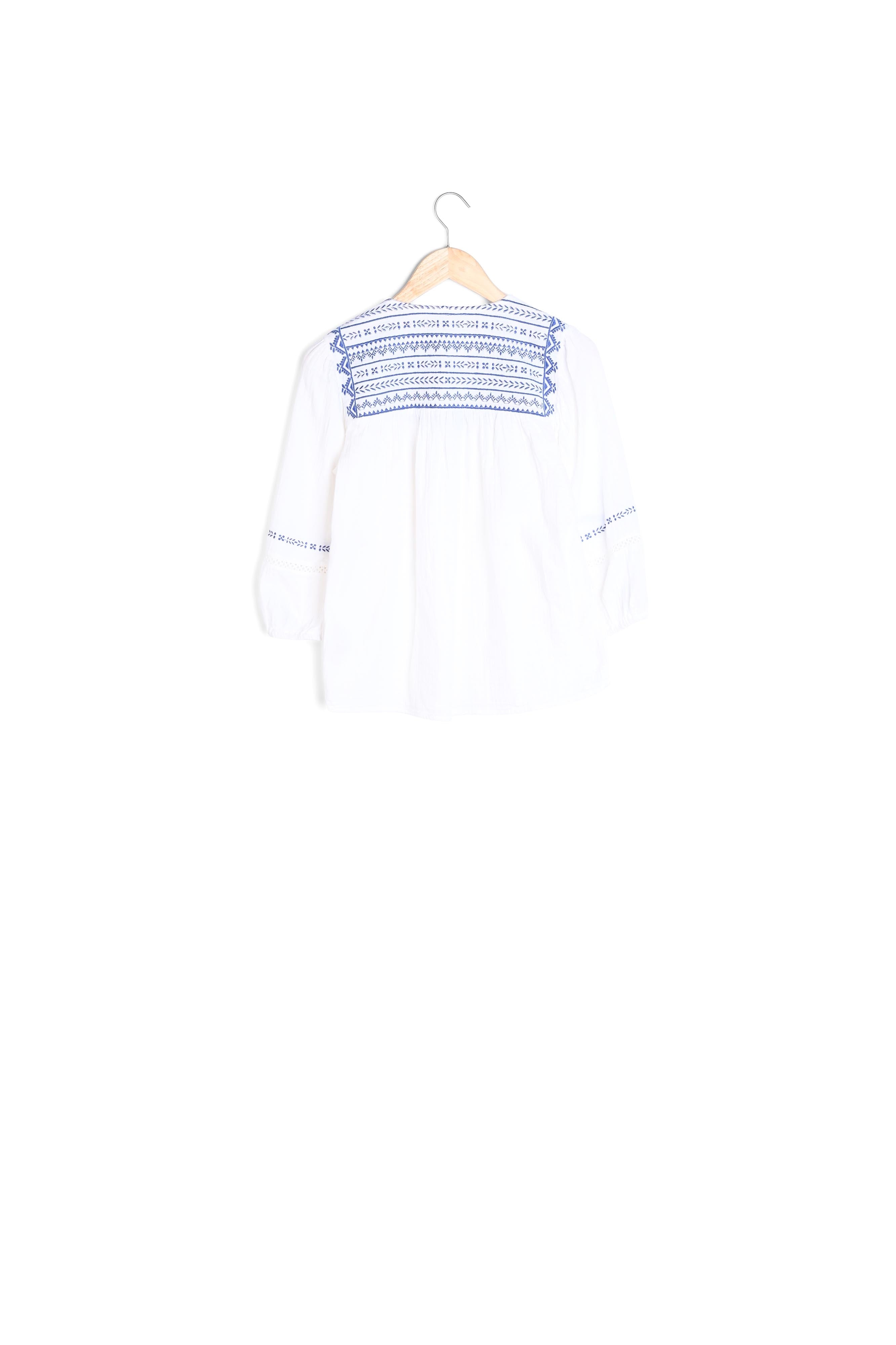 Blouse en coton brodé blé Lydie Faume - seconde main
