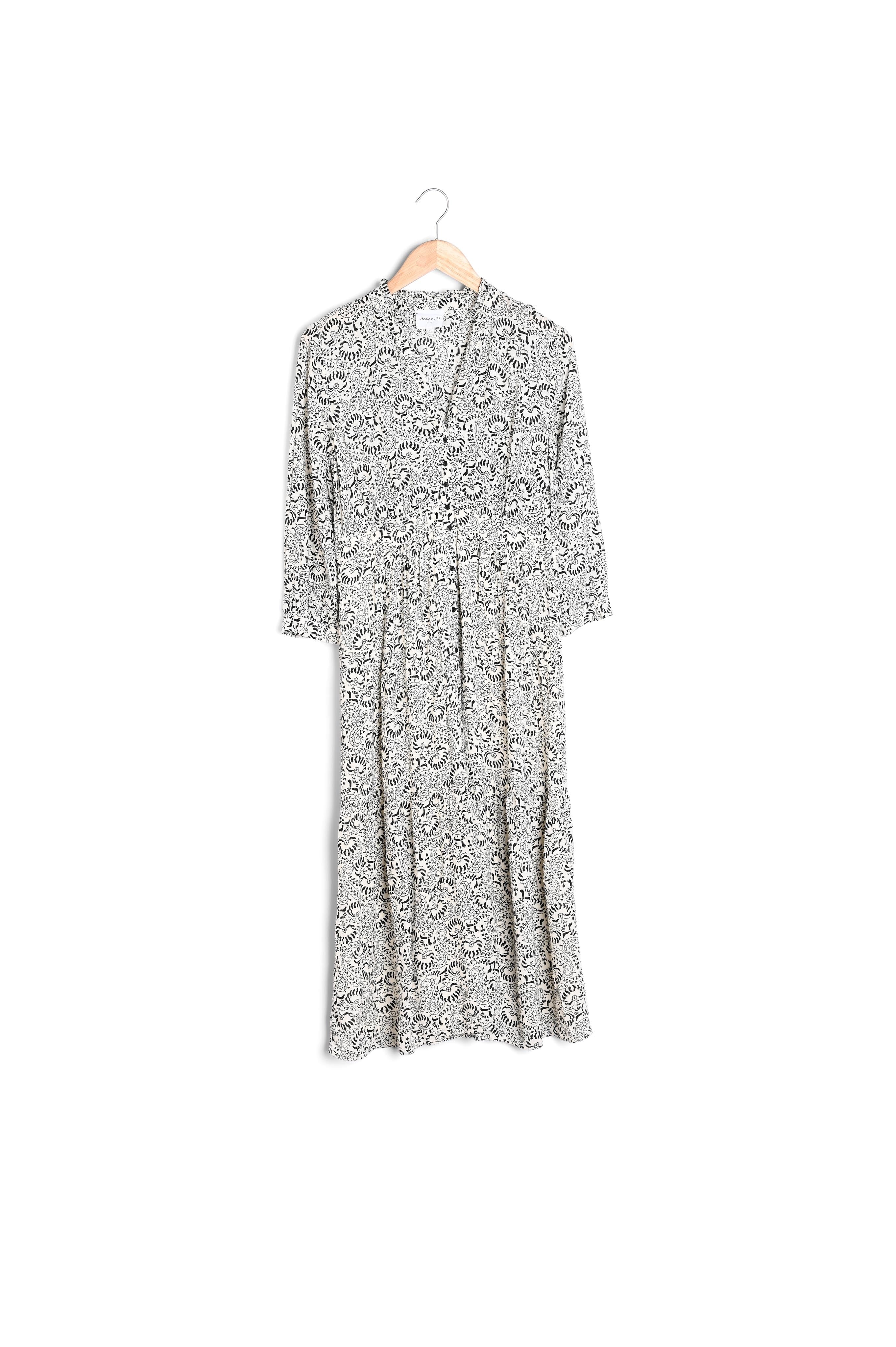 Robe longue écrue imprimée Carola Faume - seconde main