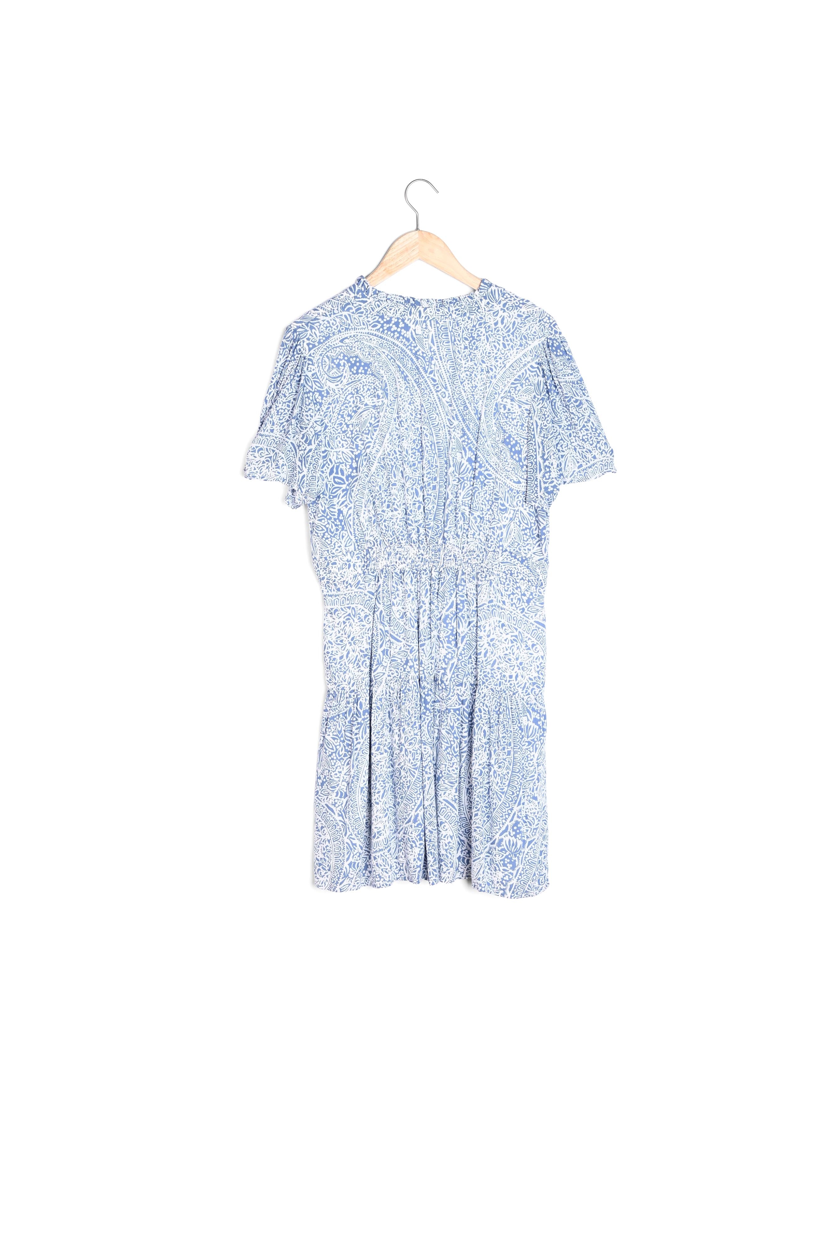 Robe courte imprimée bleu ciel Leonie Faume - seconde main