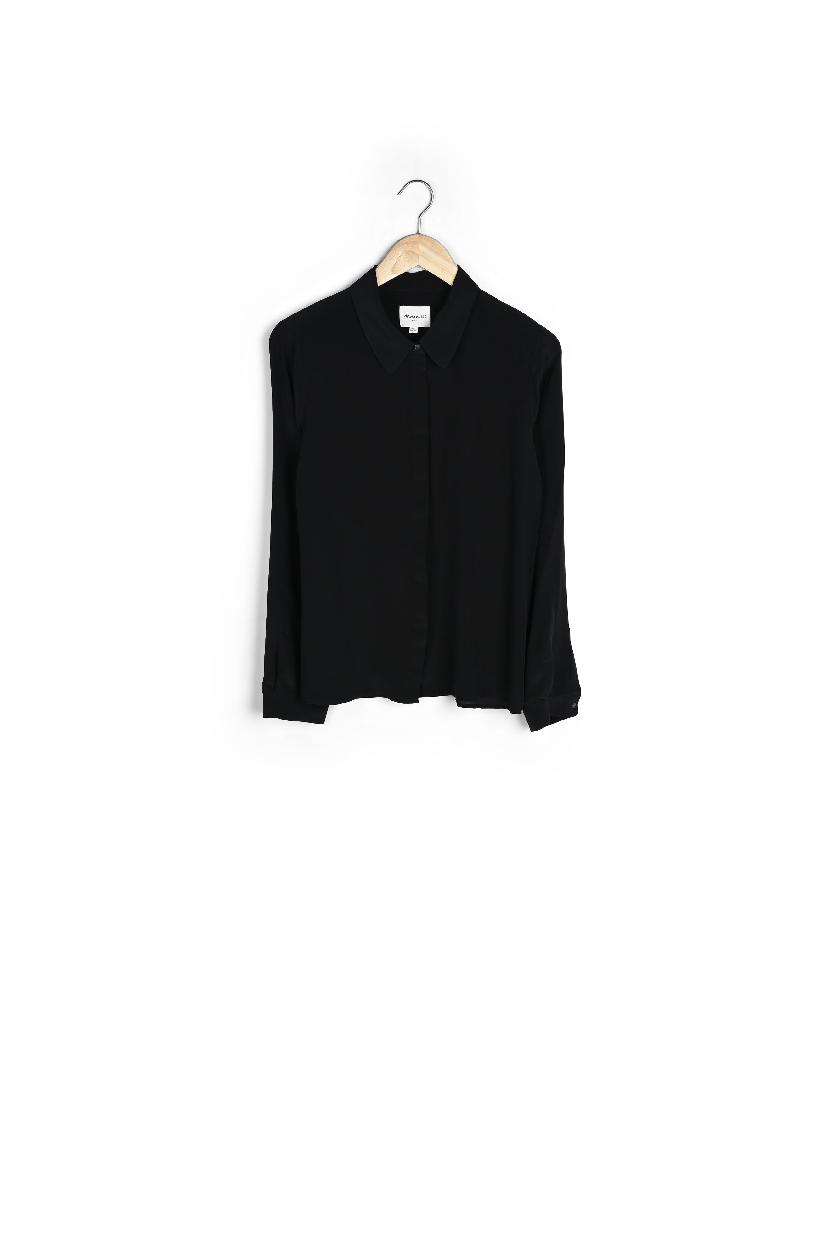 Chemise en soie noire Maelle Faume - seconde main