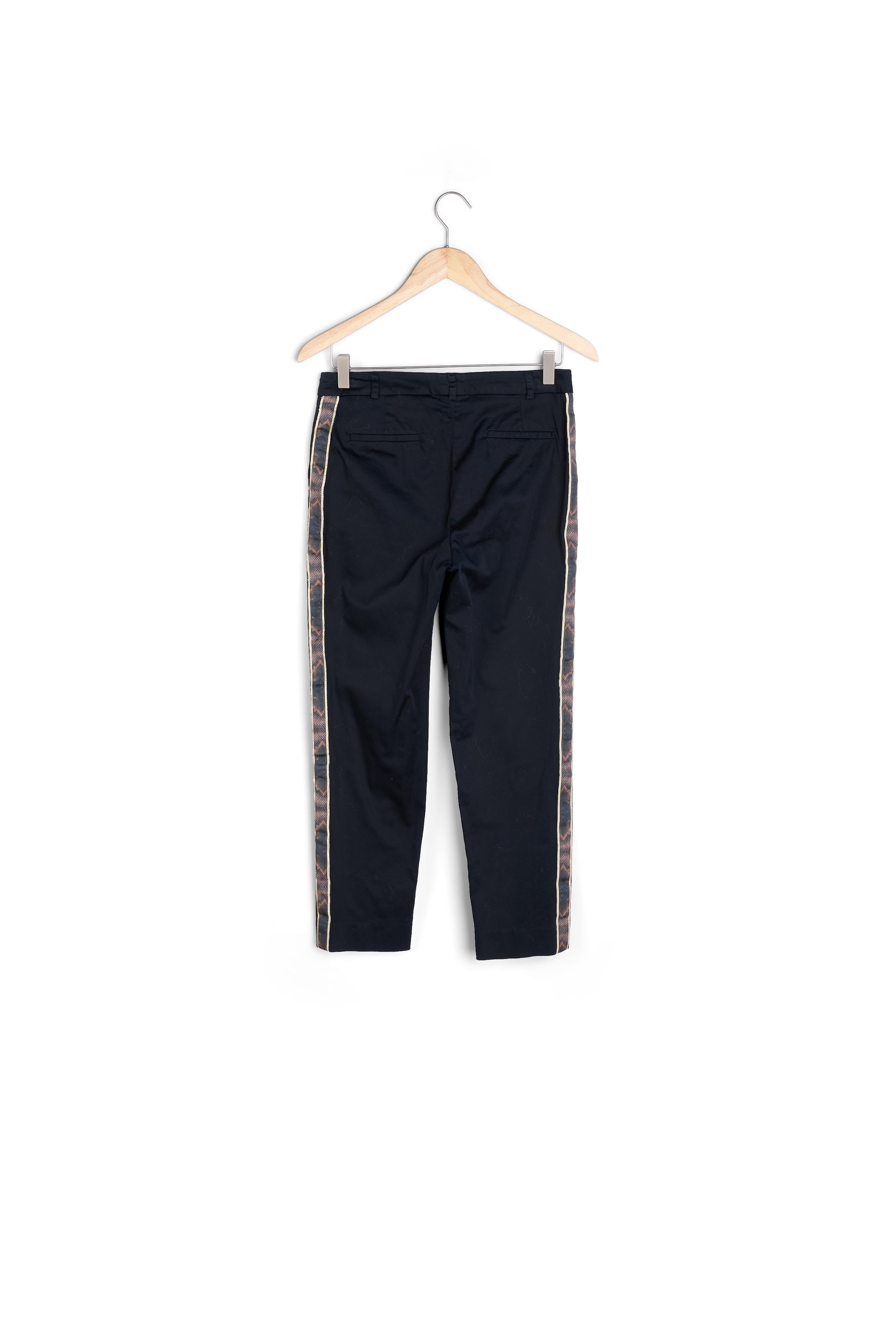 Pantalon noir bande imprimé serpent Rubis Faume - seconde main