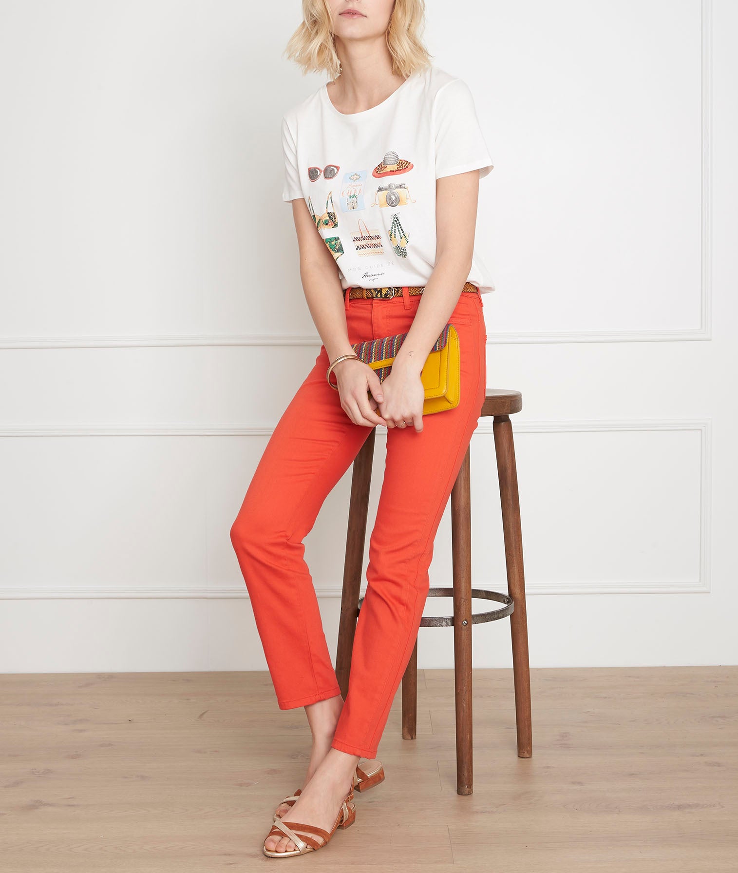 Jean corail droit tresse poche Opera Faume - seconde main