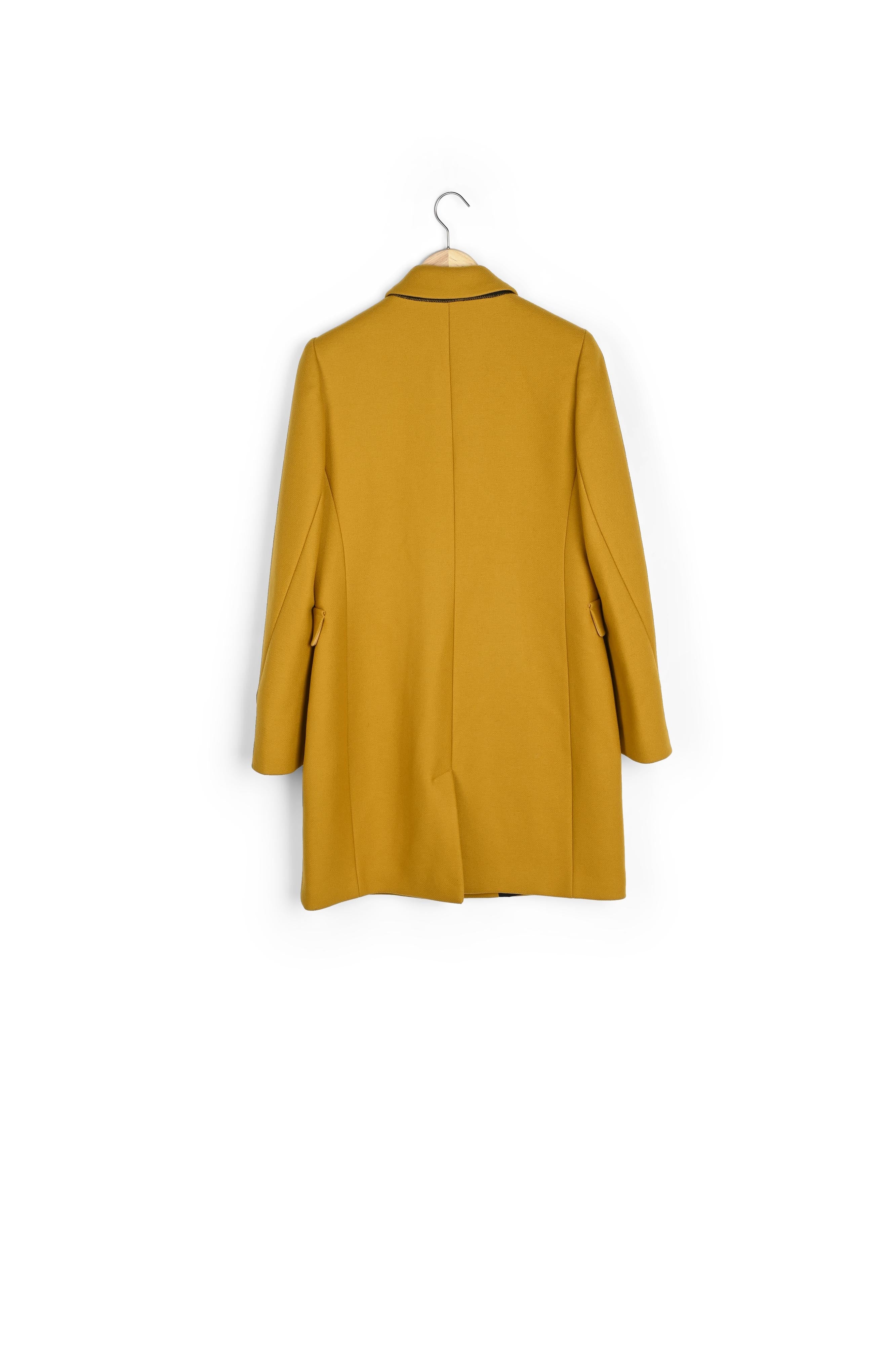 Manteau jaune en laine mélangée droit Plume Faume - seconde main