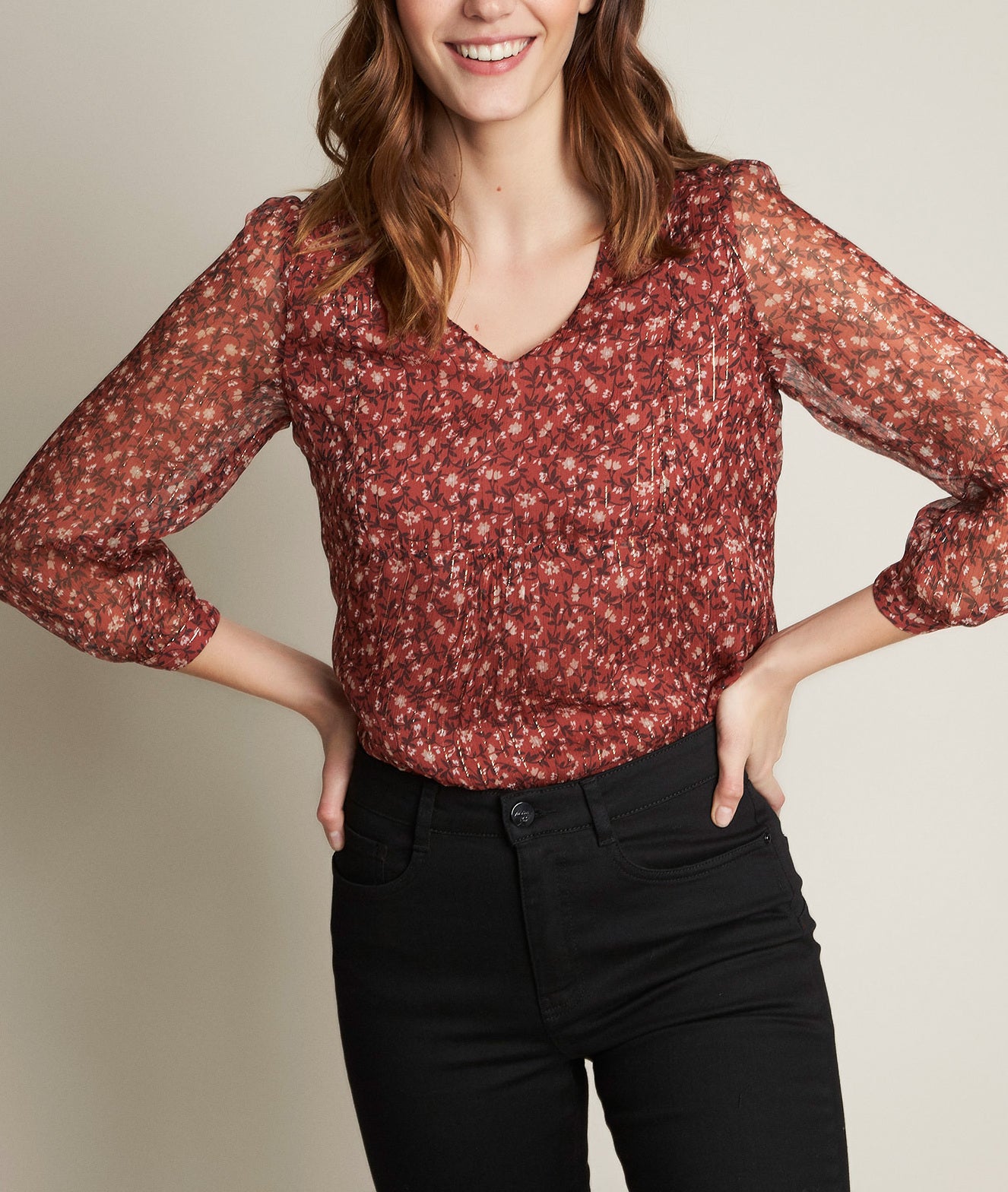 Blouse imprimée en soie Elissandre Faume - seconde main