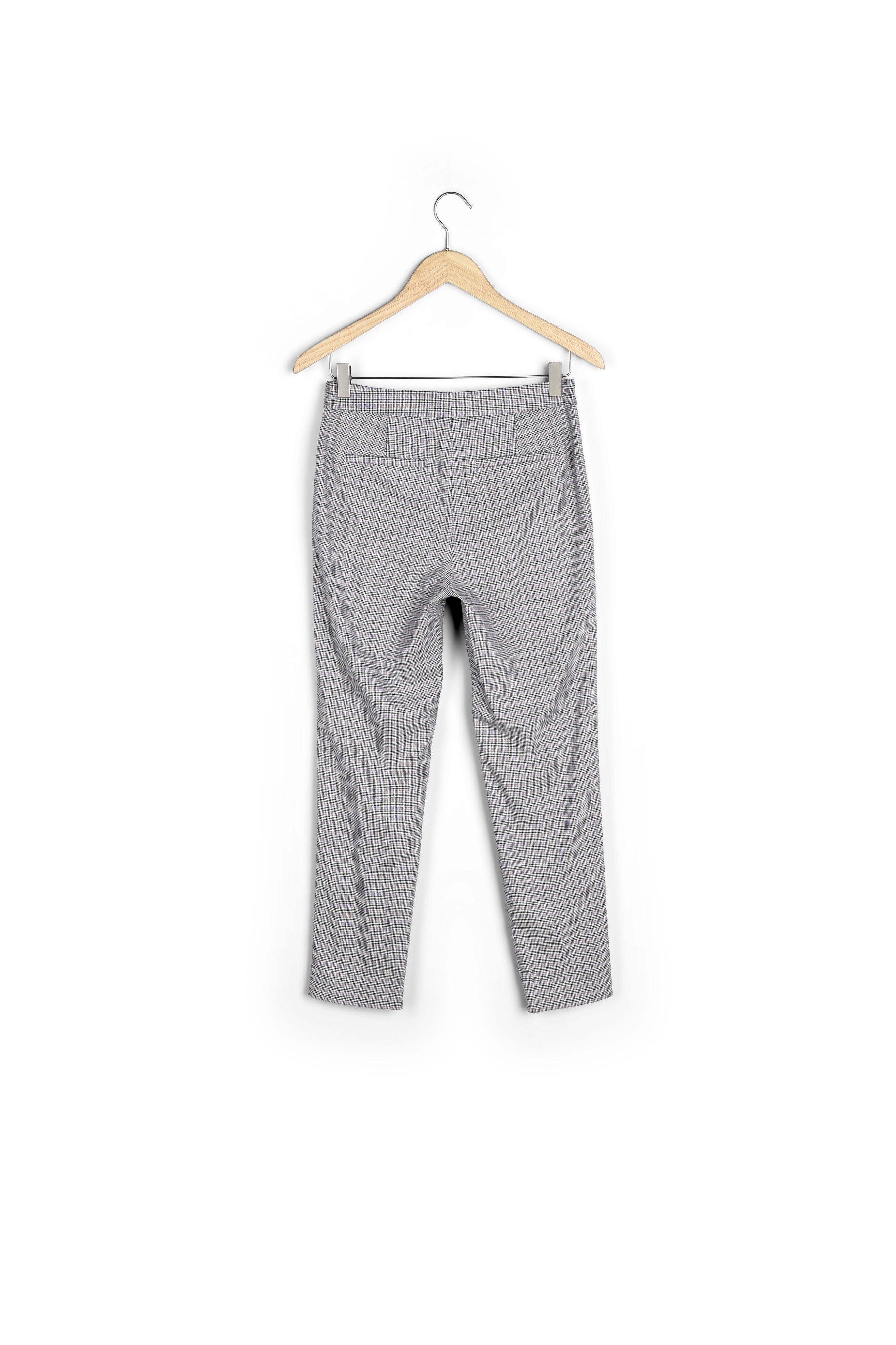 Pantalon cigarette motif Prince de Galles Suzanne Faume - seconde main