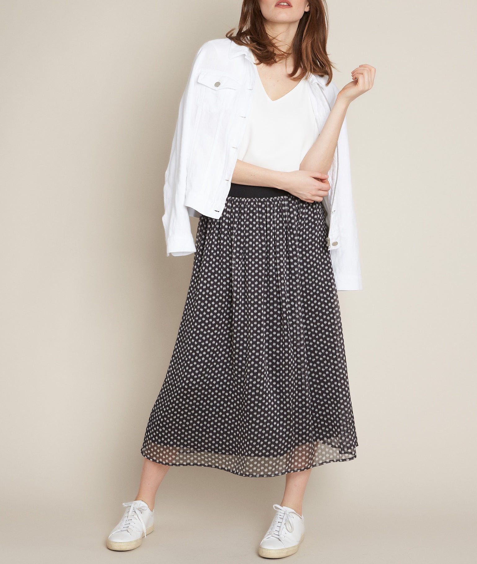 Jupe longue imprimé pois Benny Faume - seconde main