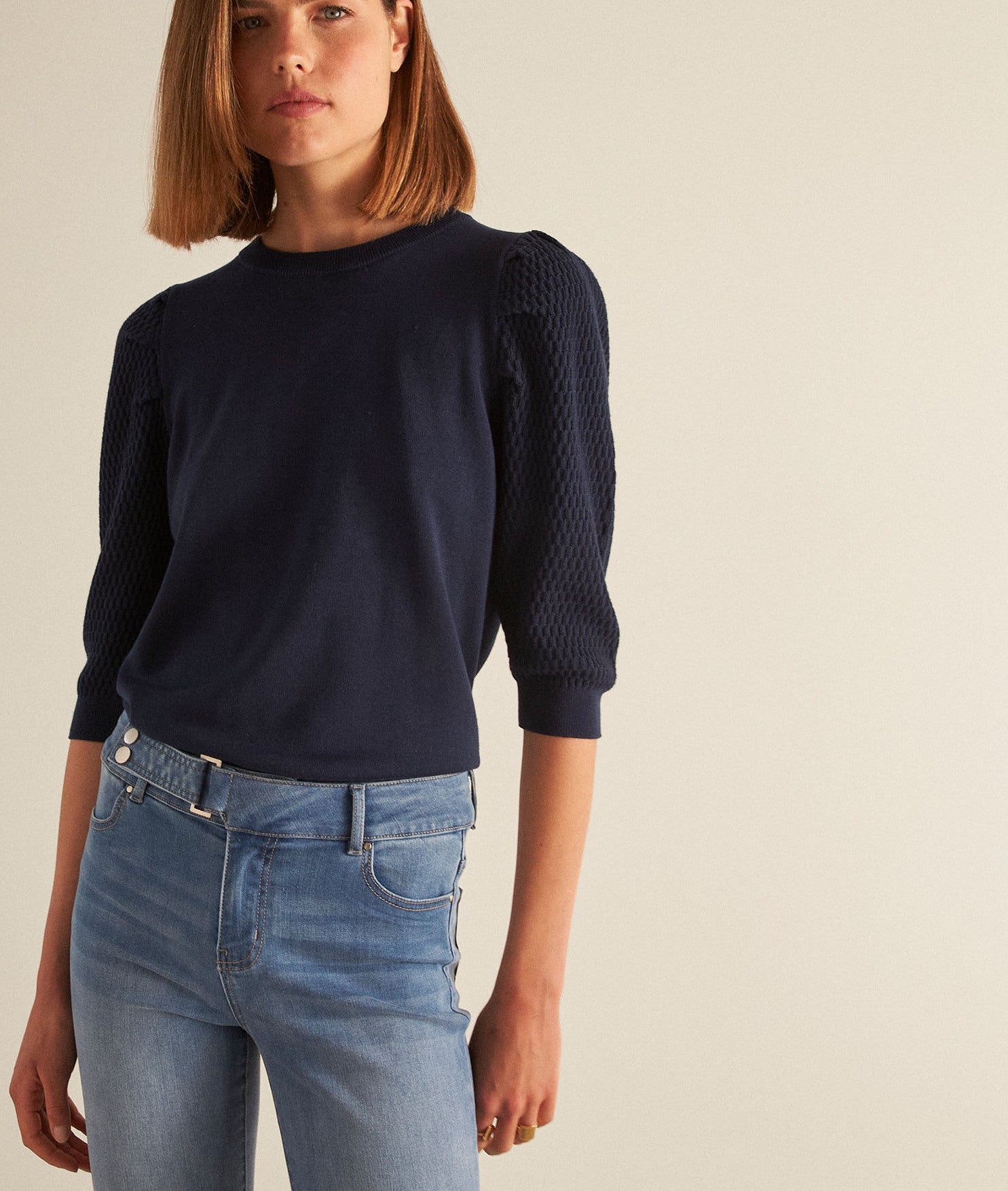 Pull encre en coton BERYL Faume - seconde main