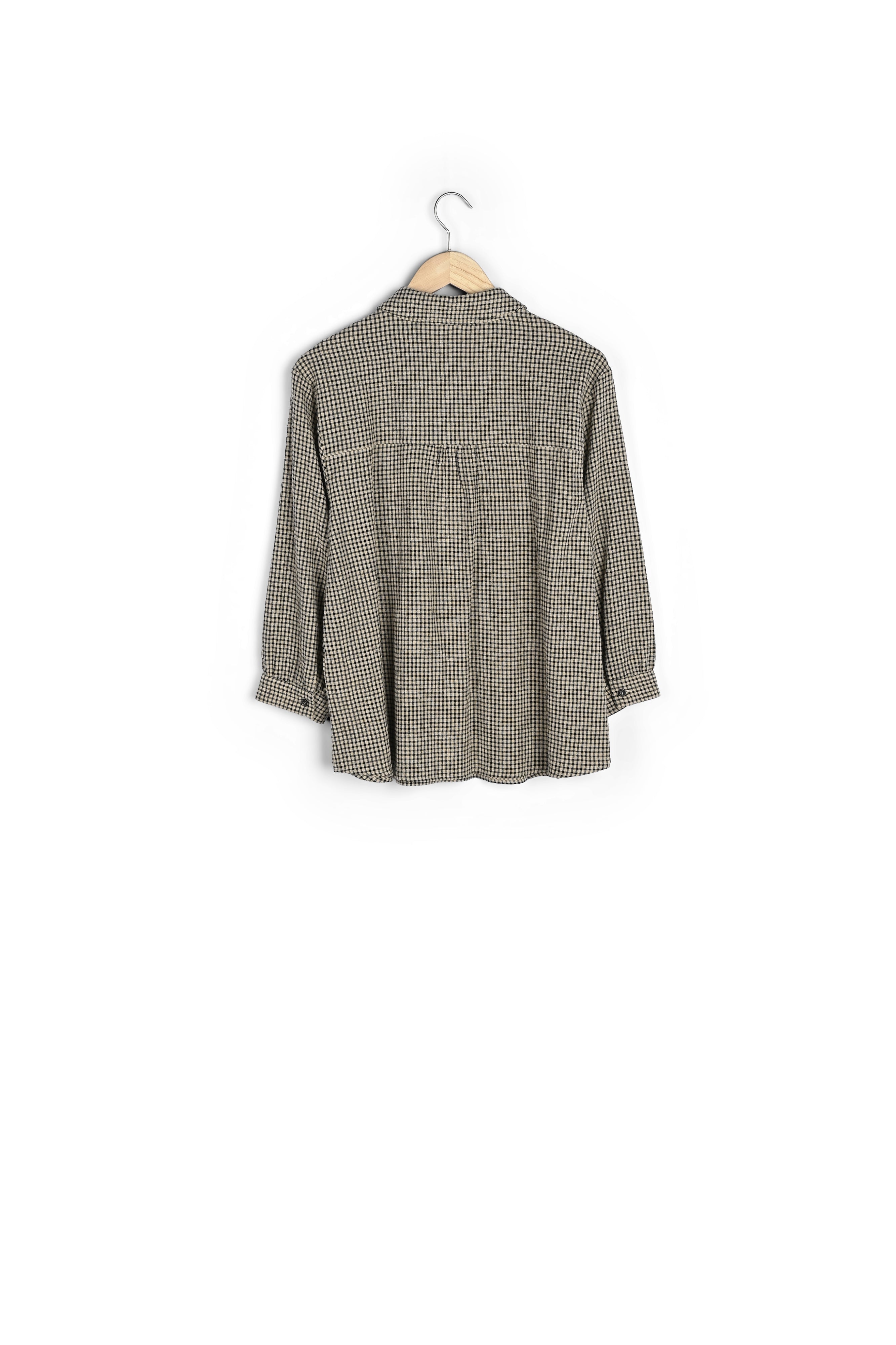 Blouse en vichy beige Cylia Faume - seconde main