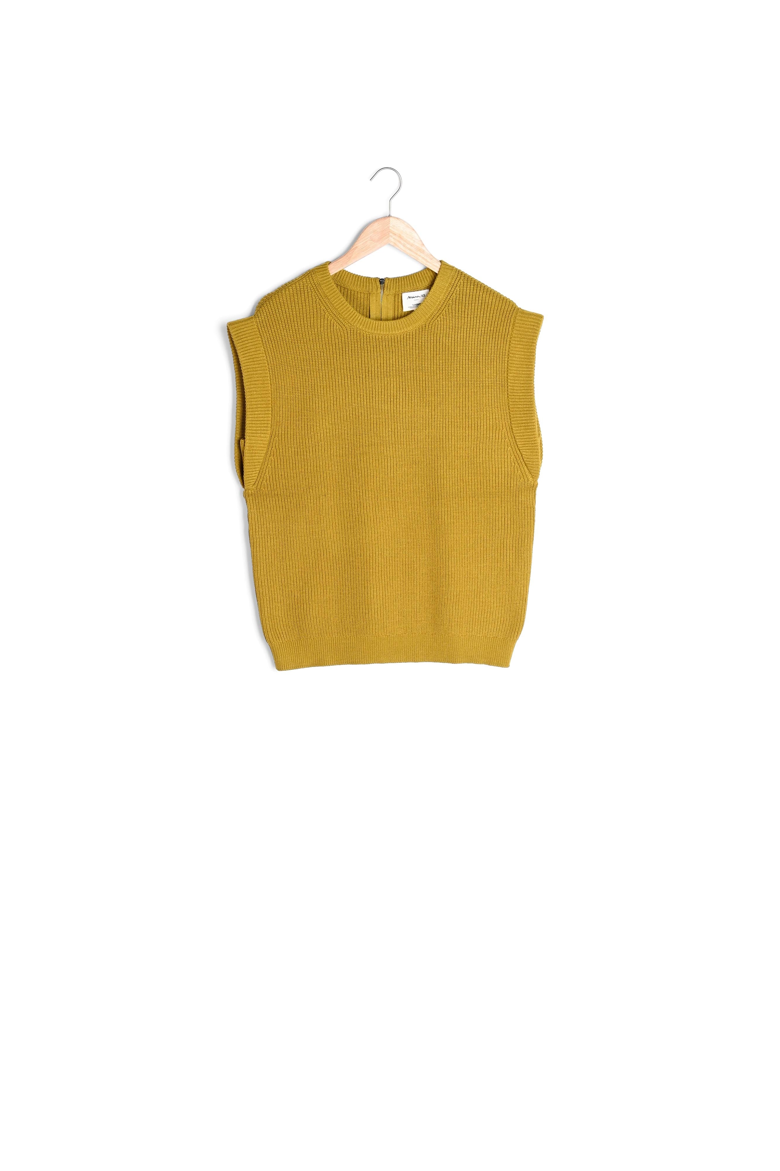 Pull sans manches en viscose EcoVero olive Bill Faume - seconde main