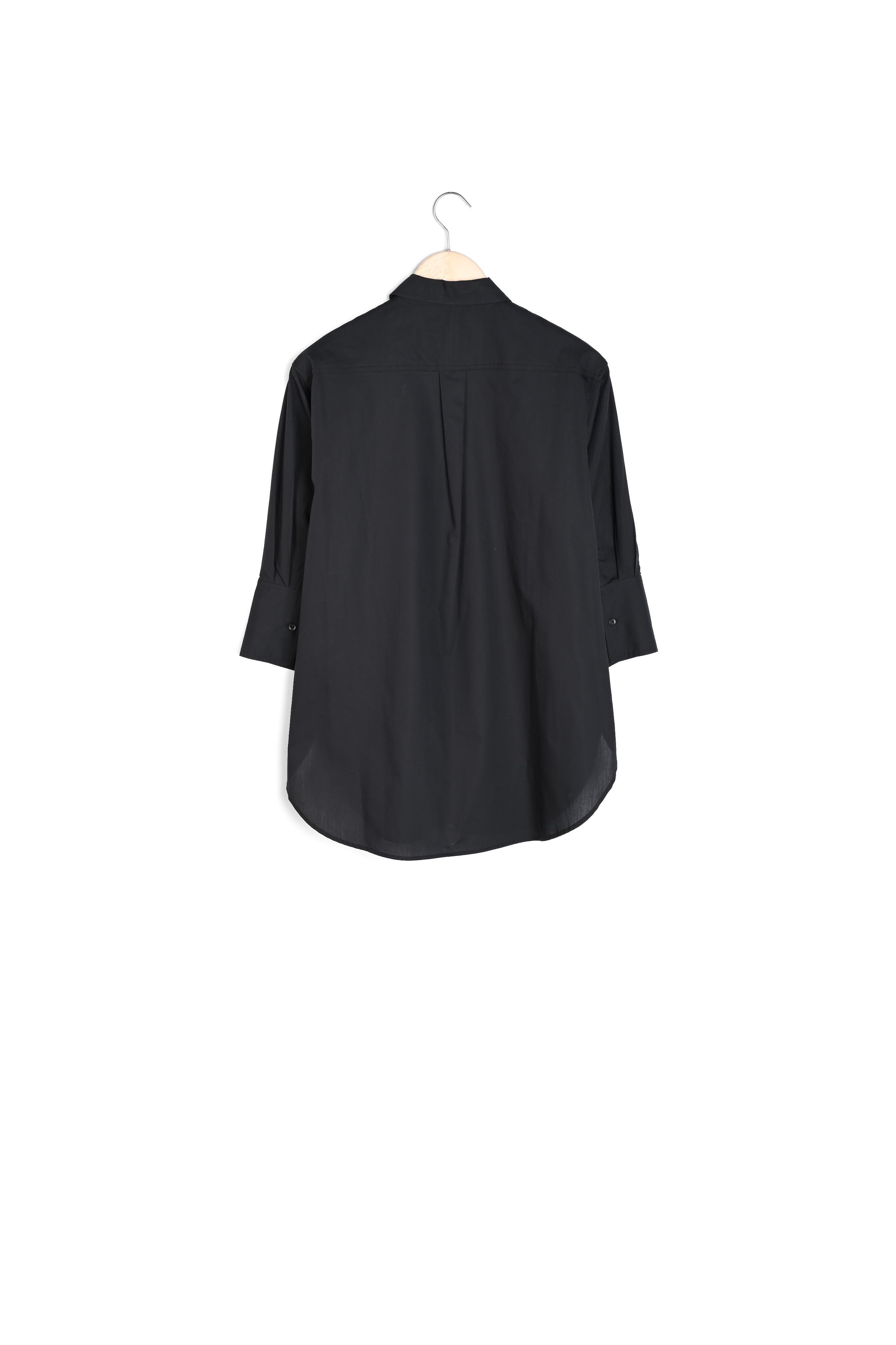 Chemise oversize en coton bio noir Adoline Faume - seconde main