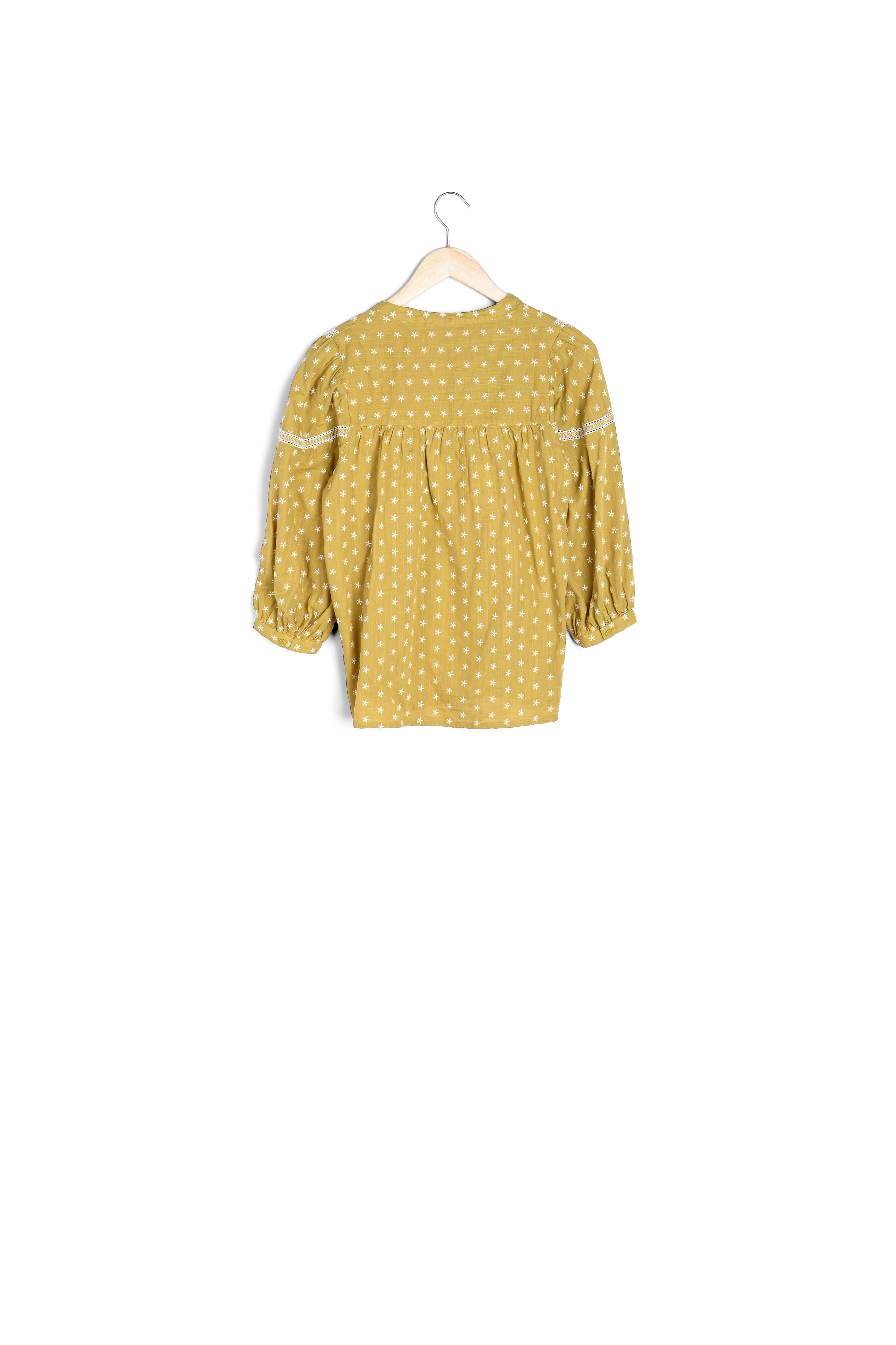 Blouse en coton brodé jaune Cassandra Faume - seconde main