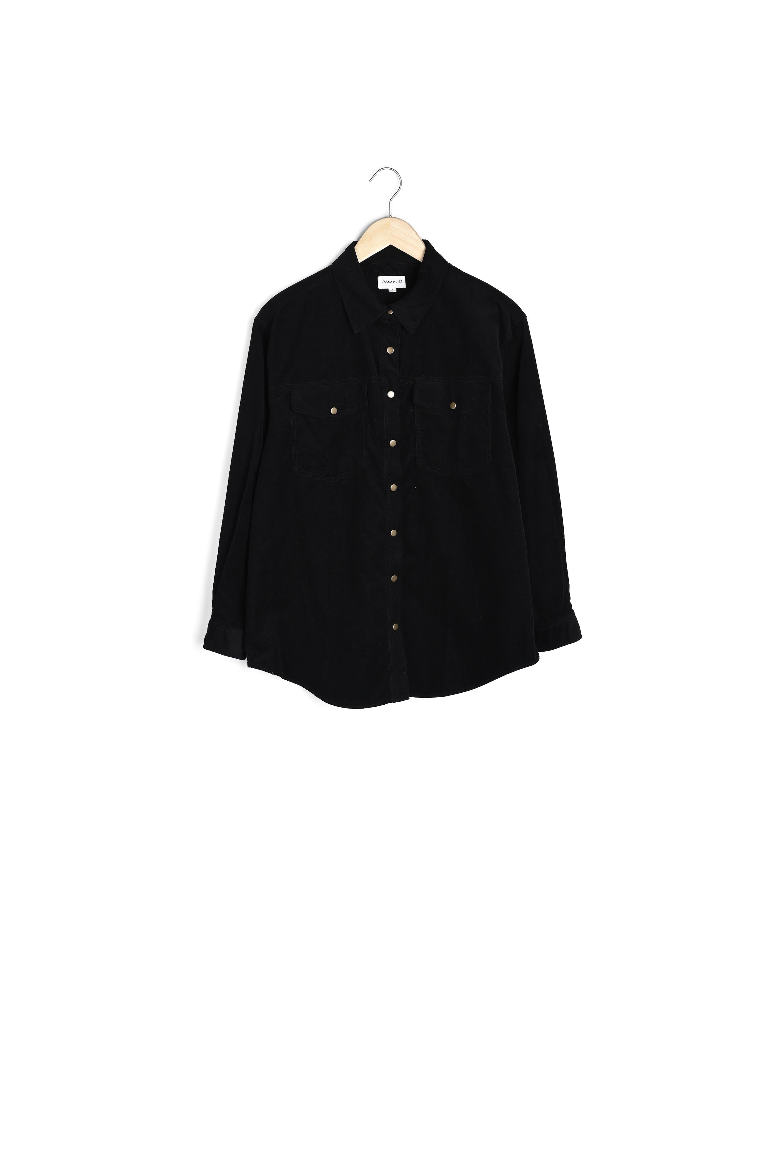 Chemise en velours noire Chimene Faume - seconde main