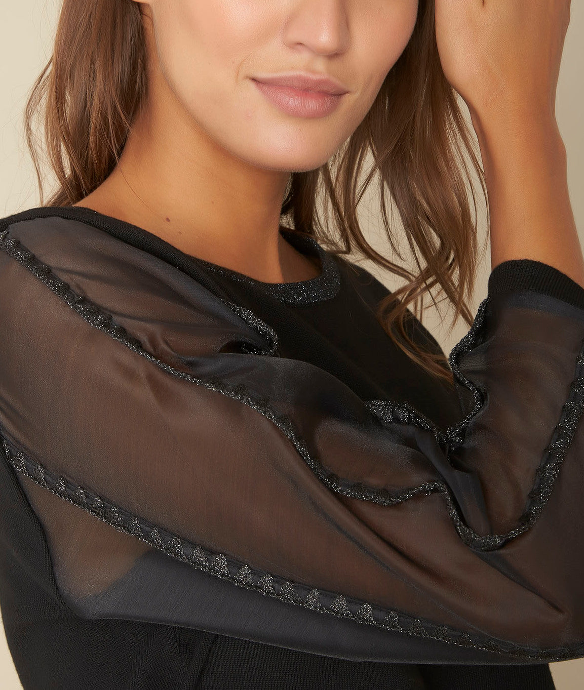 Pull bimatière en lurex Facette Faume - seconde main