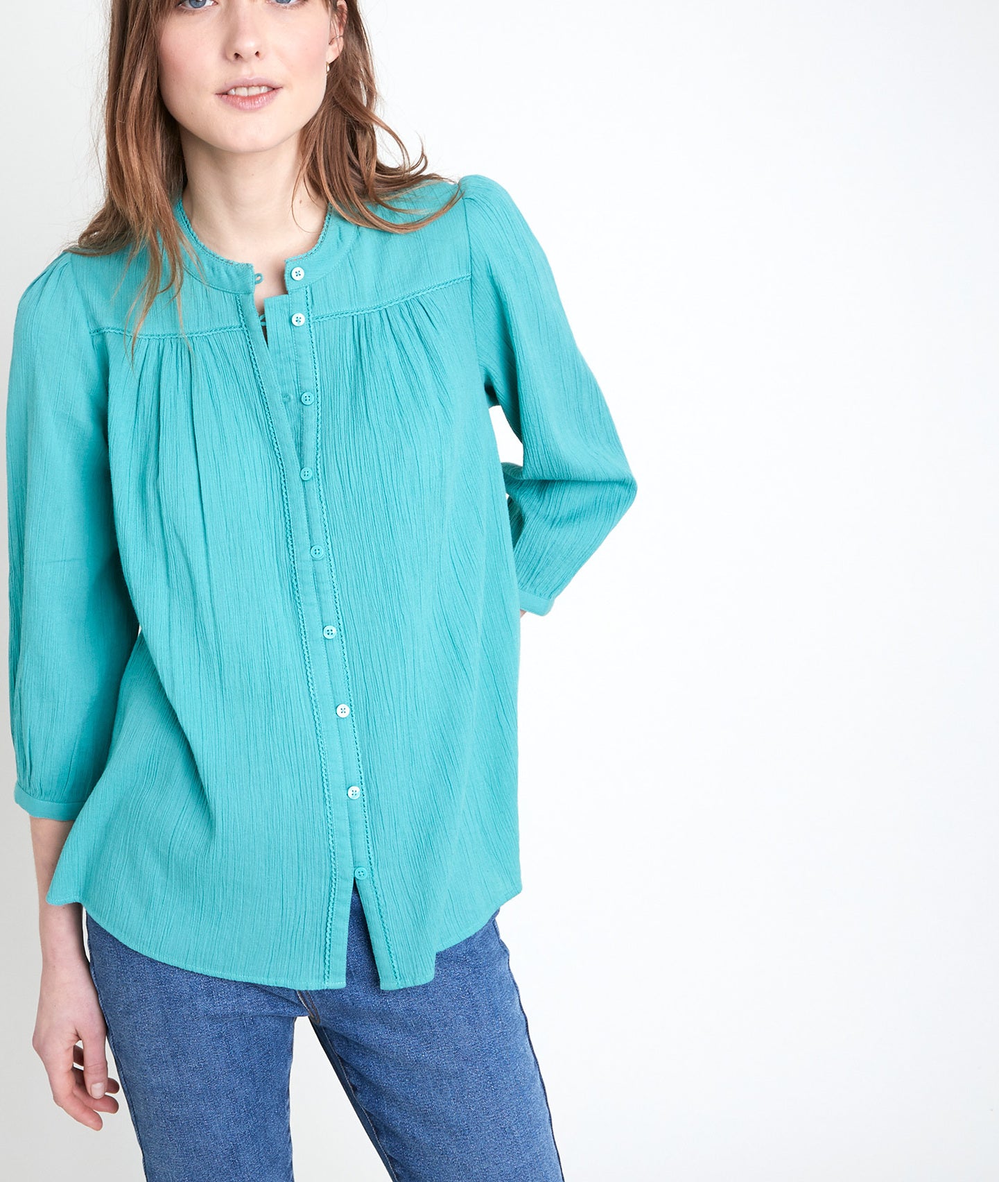 Blouse en coton jade Tobby Faume - seconde main