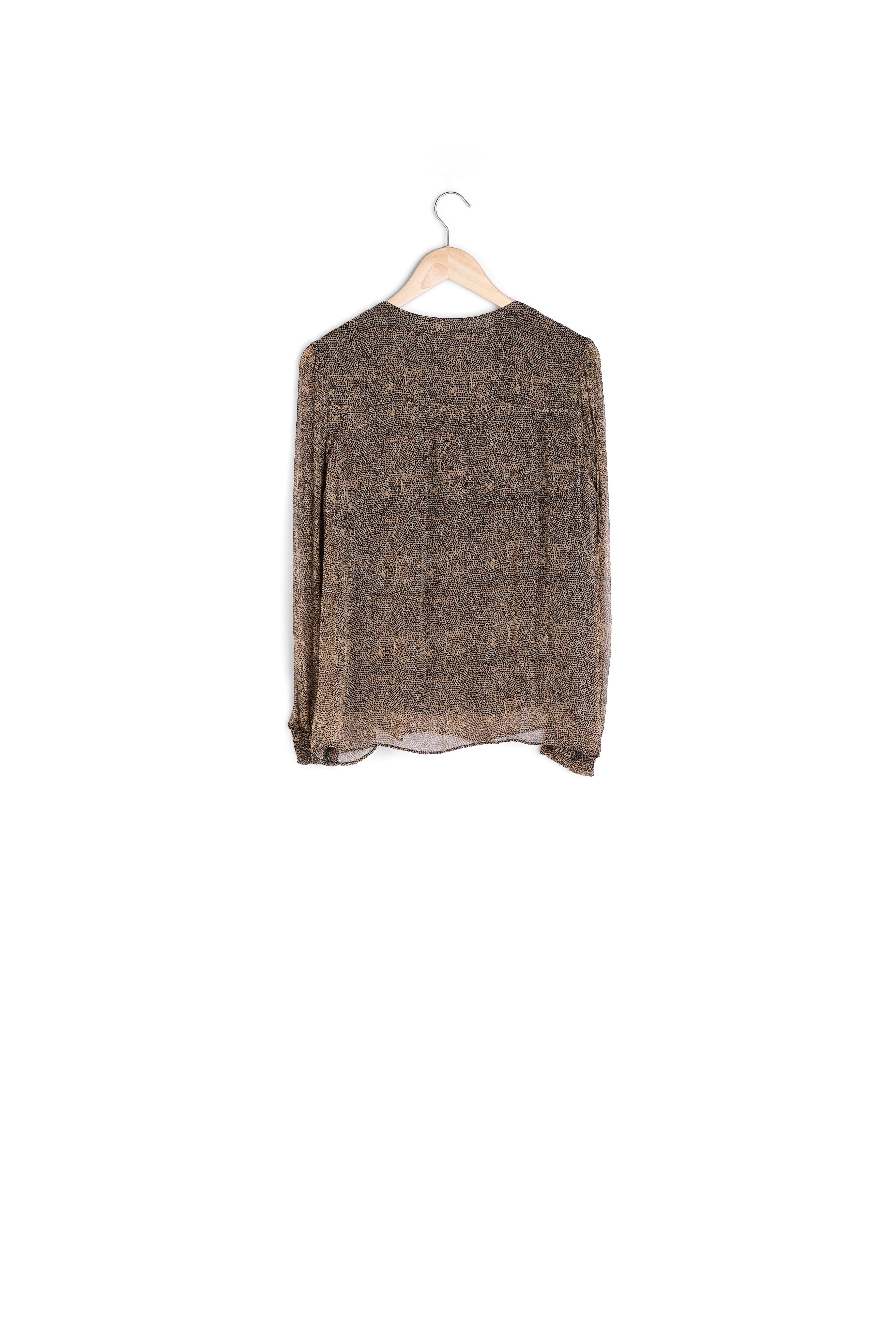 Blouse fluide imprimée noir et camel Anais Faume - seconde main