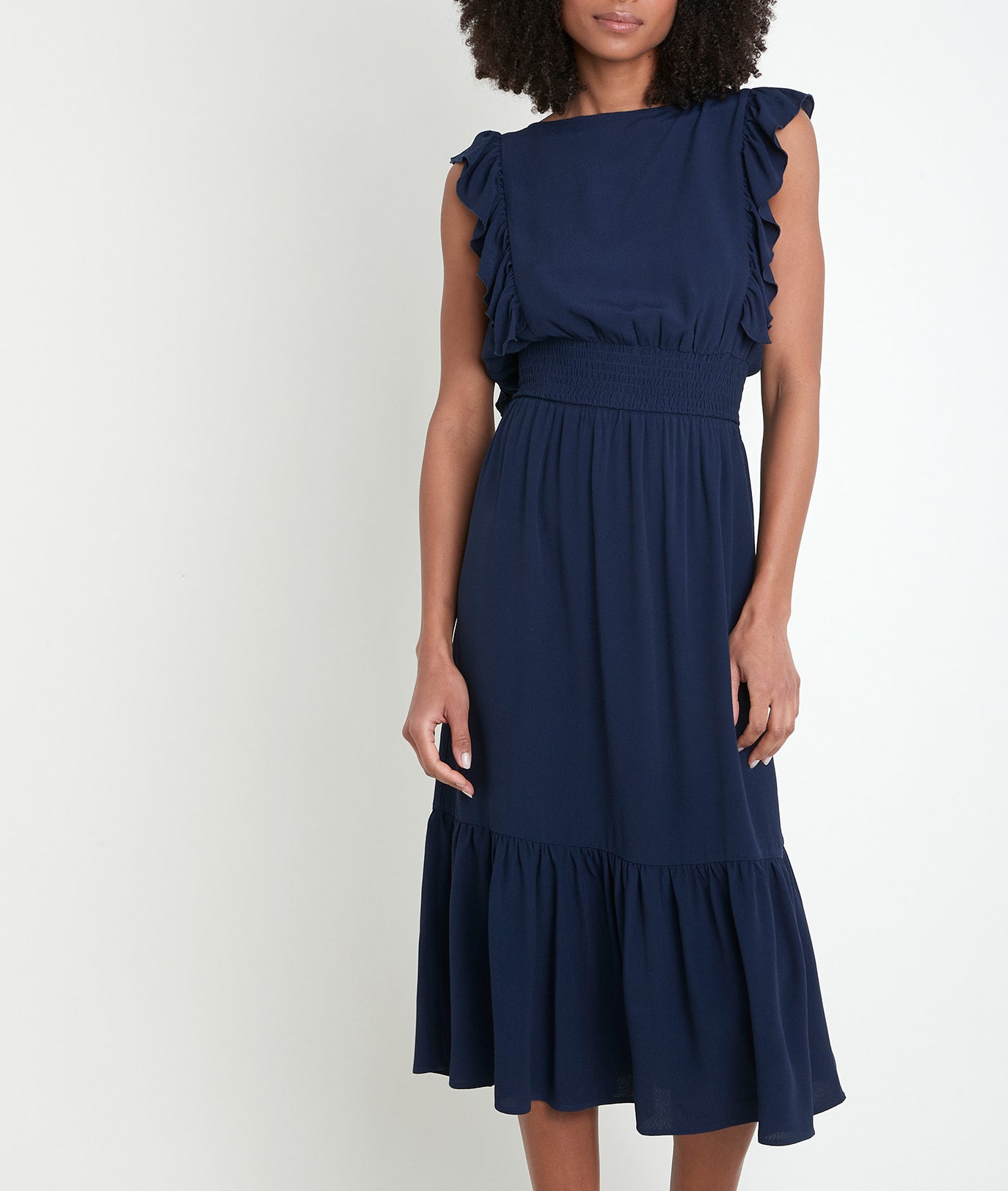 Robe en crèpe marine Luce Faume - seconde main