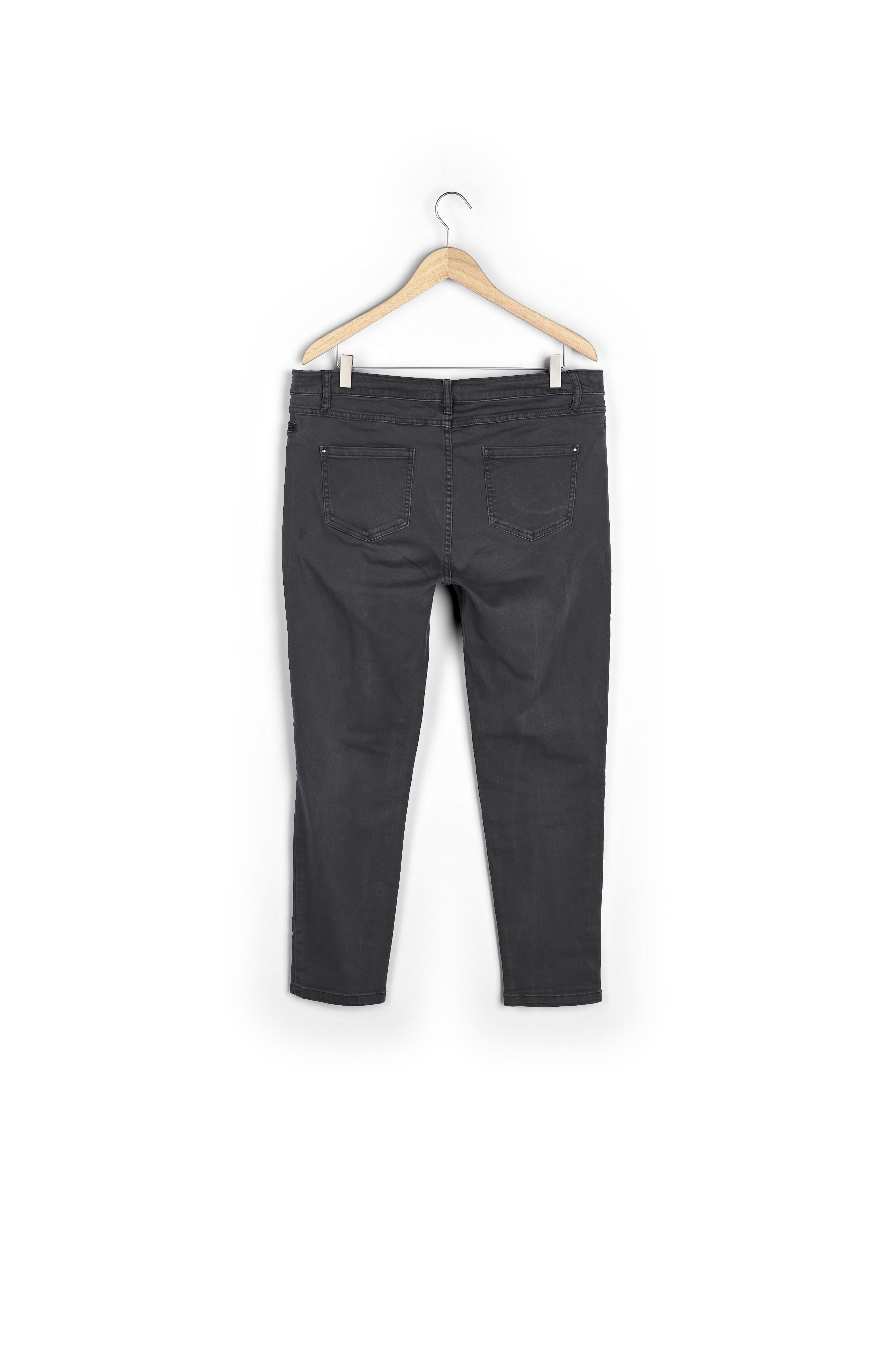 Jean slim en coton gris détail zip Nateo Faume - seconde main