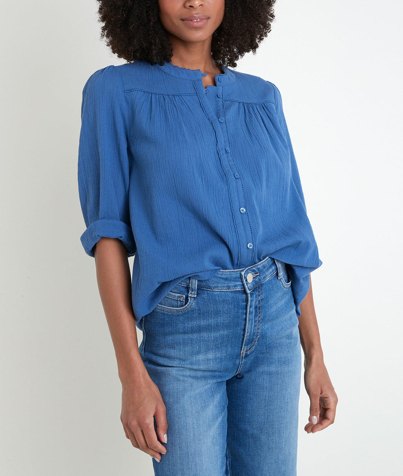 Blouse en coton bleu Tobby Faume - seconde main