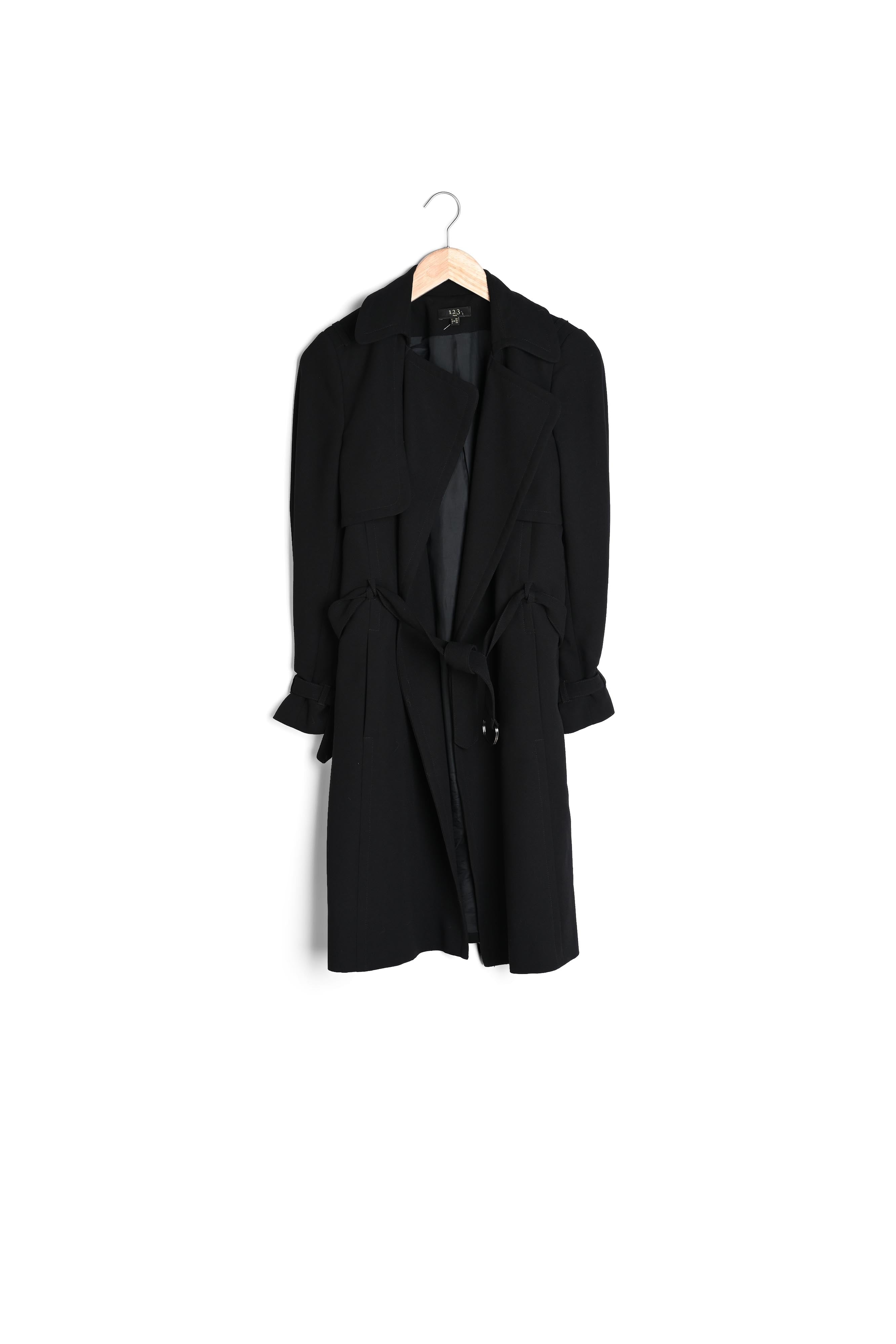 Manteau noir col tailleur 3/4 Klara Faume - seconde main