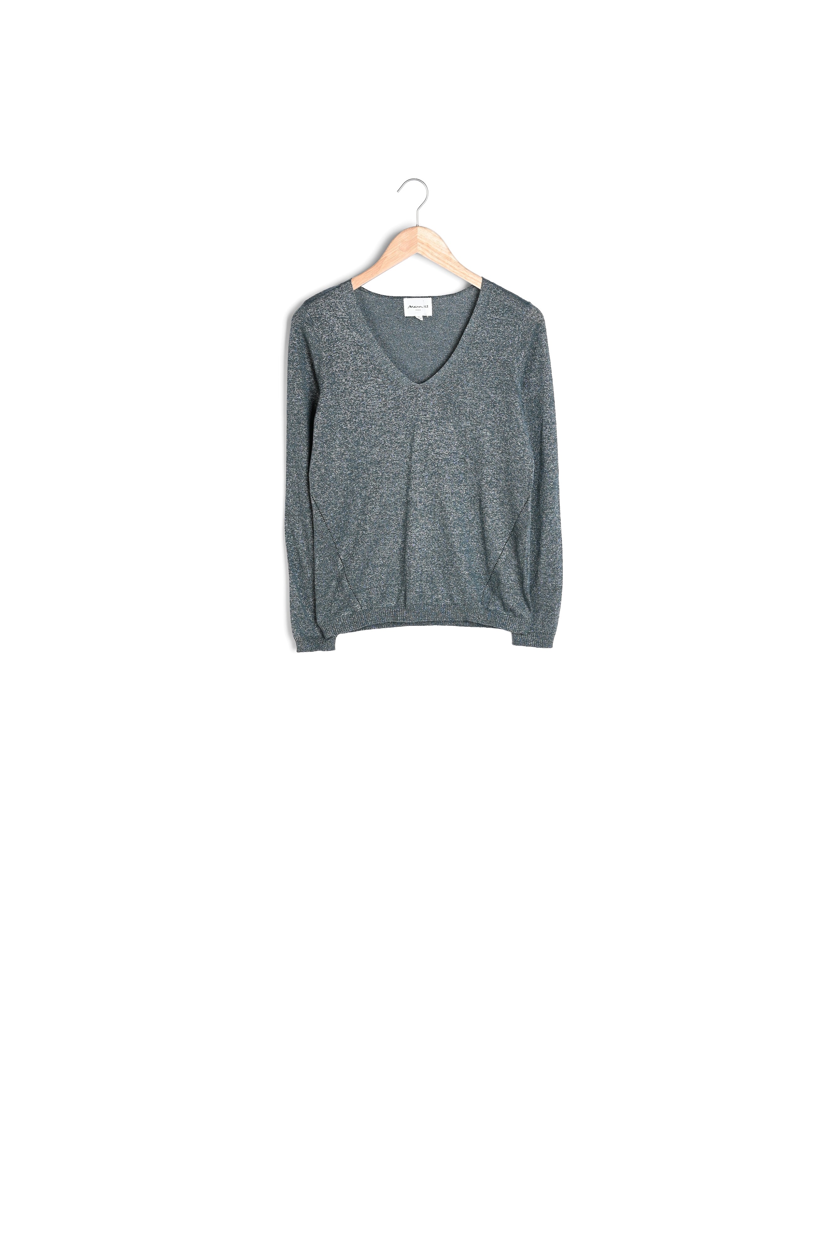 Pull fin brillant vert Ryo Faume - seconde main