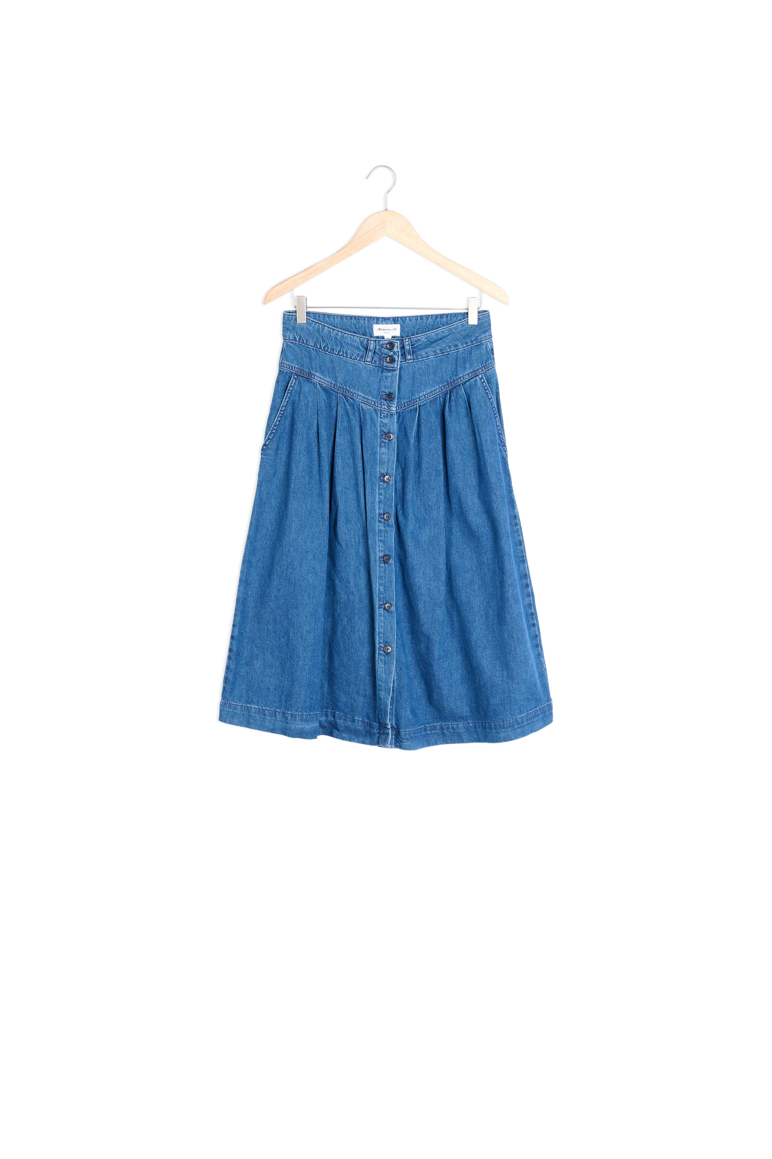 Jupe midi boutonnée en denim Francine Faume - seconde main
