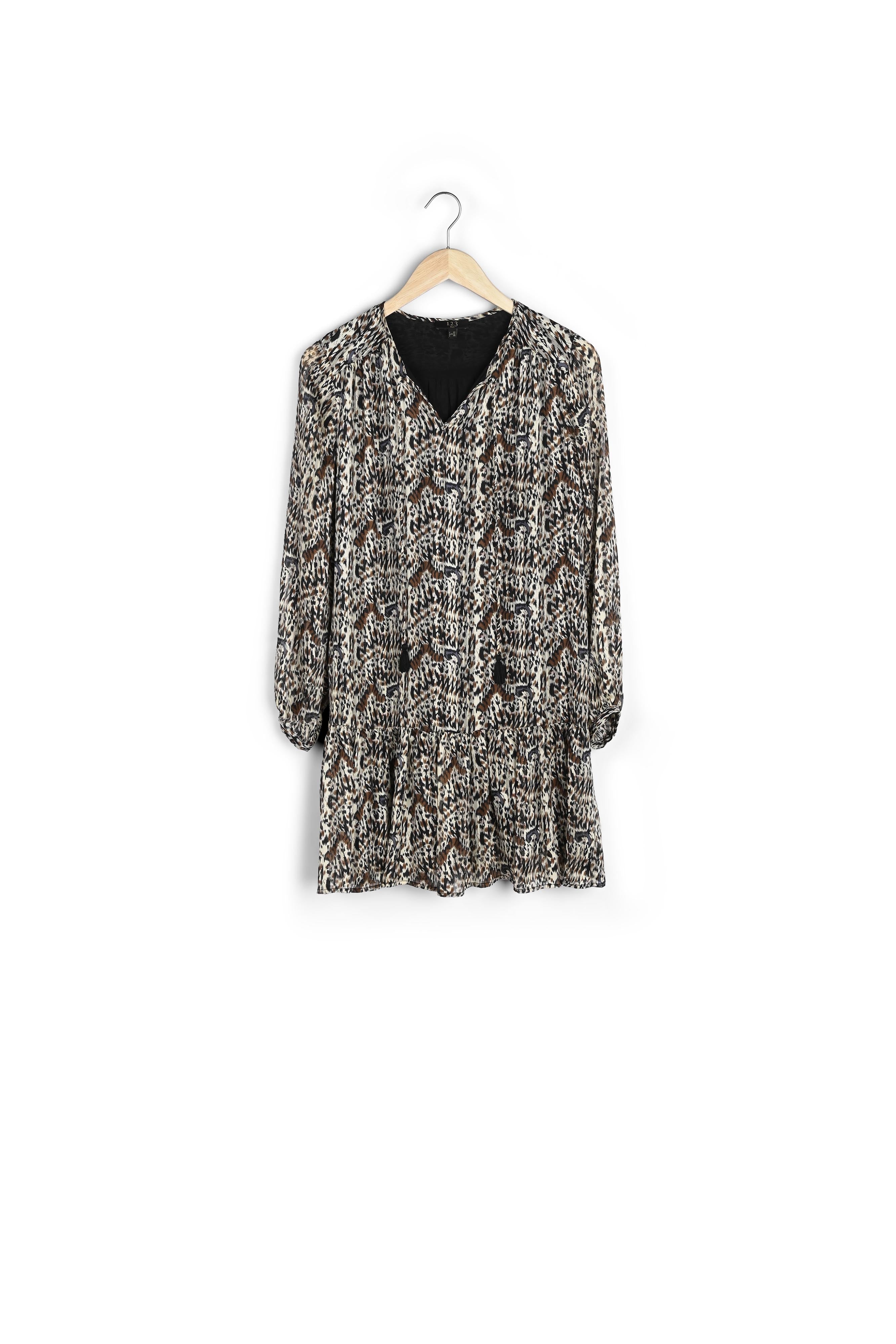 Robe noire imprimé ethnique Lizie Faume - seconde main