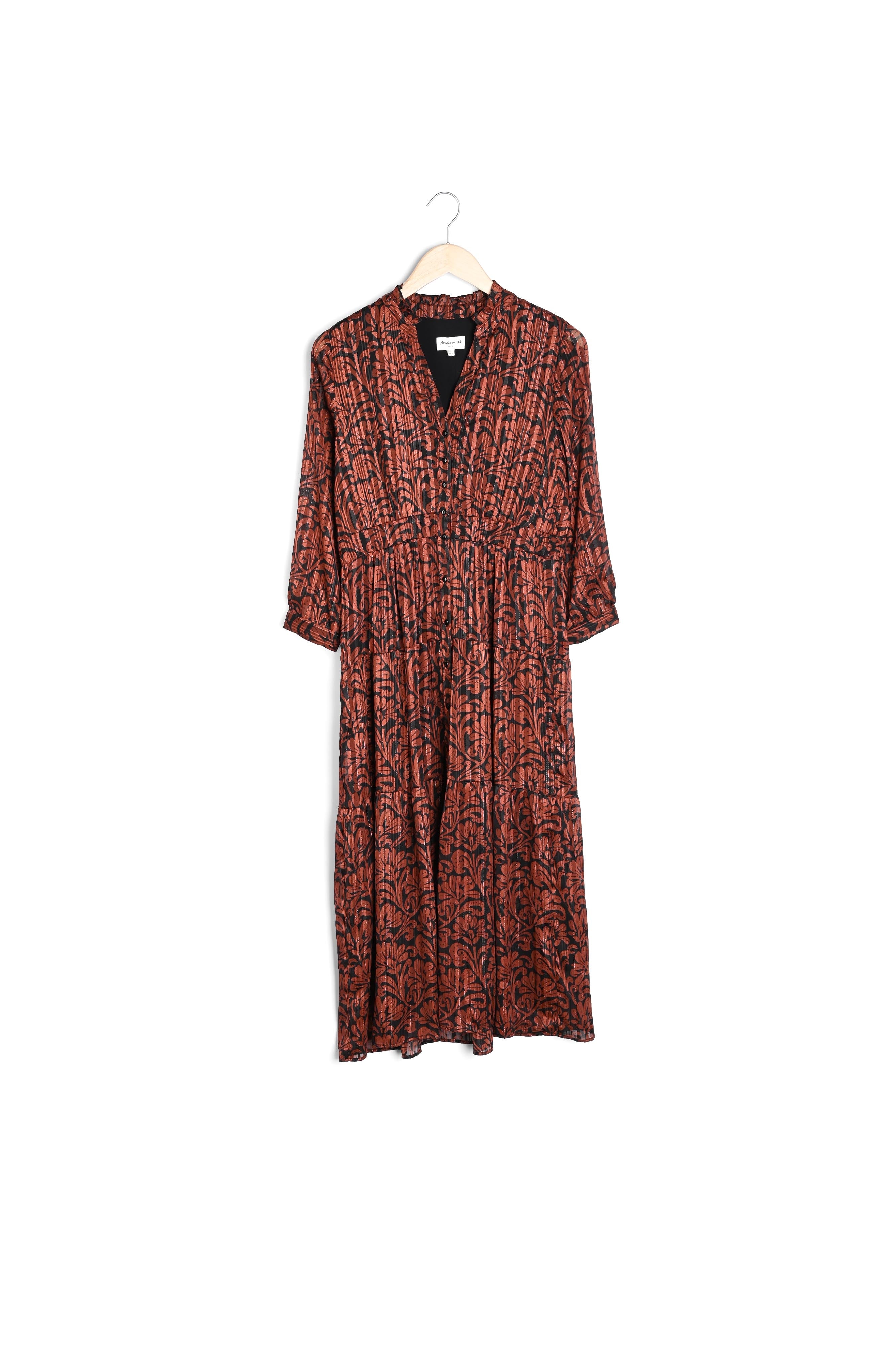 Robe longue imprimée brique Carola Faume - seconde main